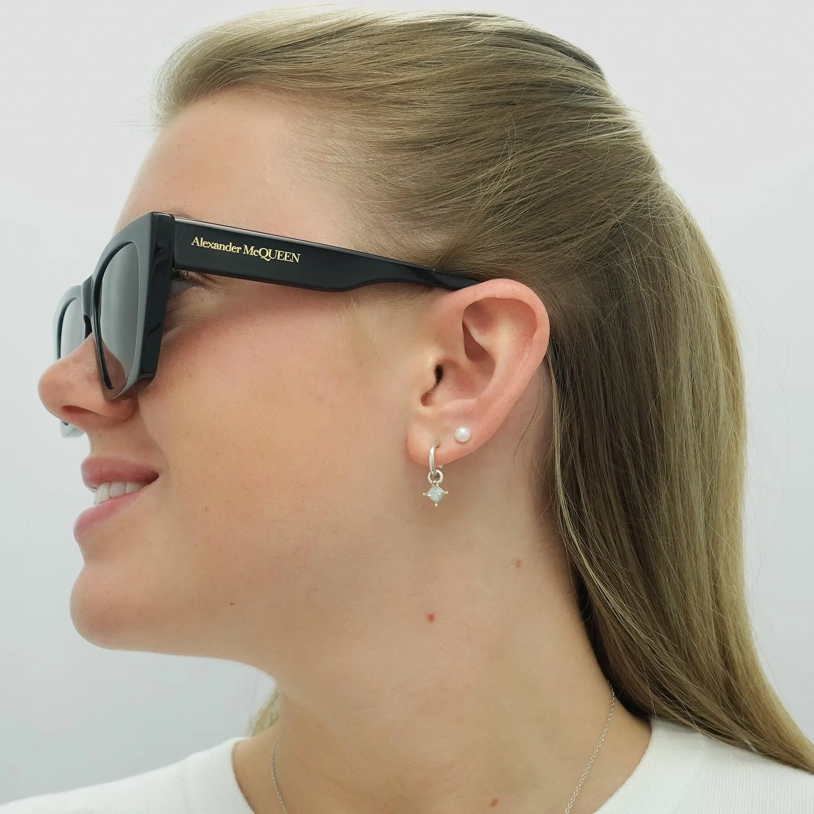 Alexander McQueen Sunglasses AM0299S 001 Black Grey