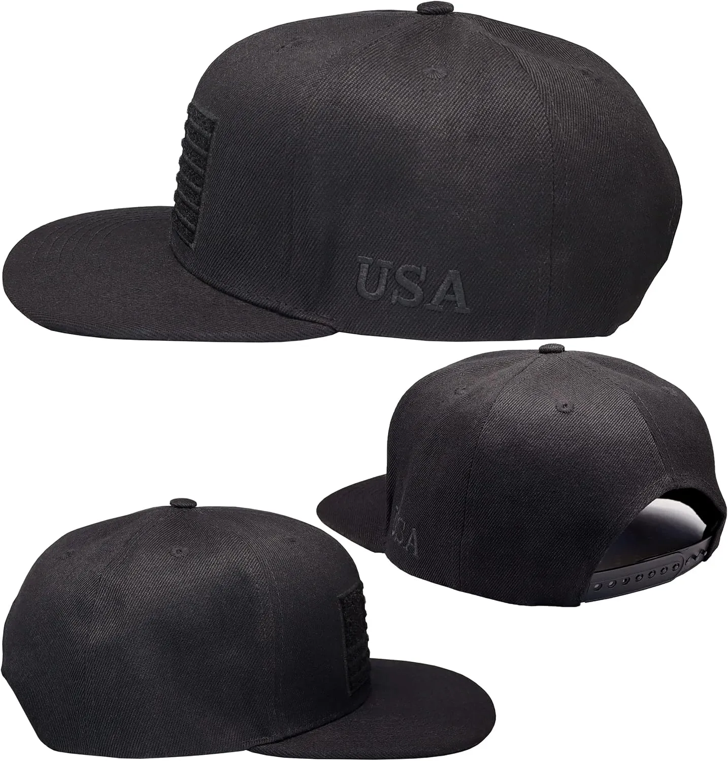 Antourage American Flag Unisex Baseball Hat for Men and Women | USA Flag Mesh Snapback Flat Visor Cap   2 Patriotic Patches
