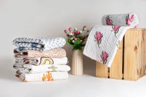 Assorted Multicolor Kantha Quilt For New Born Baby