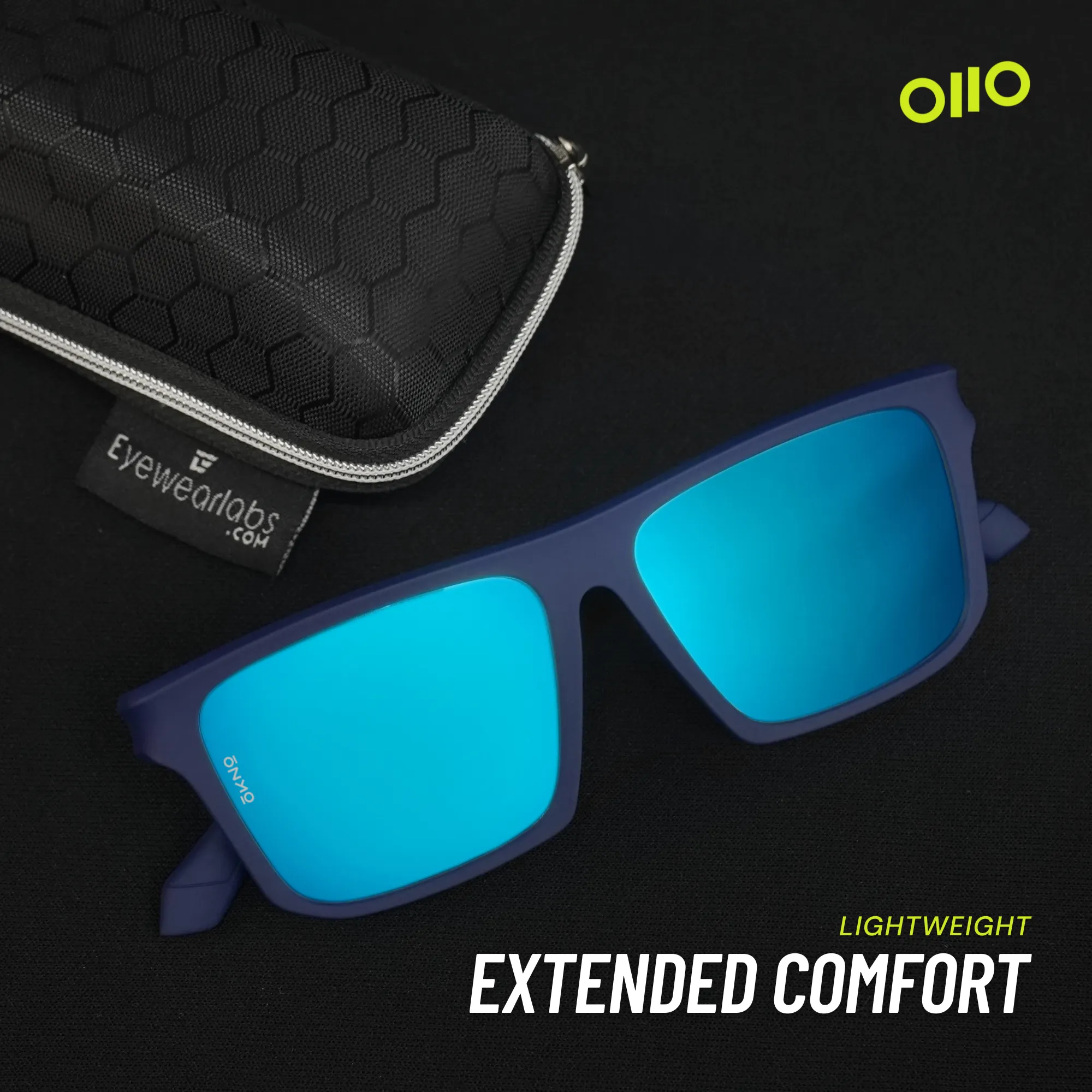 Barton Matte Navy Blue Power Sunglasses