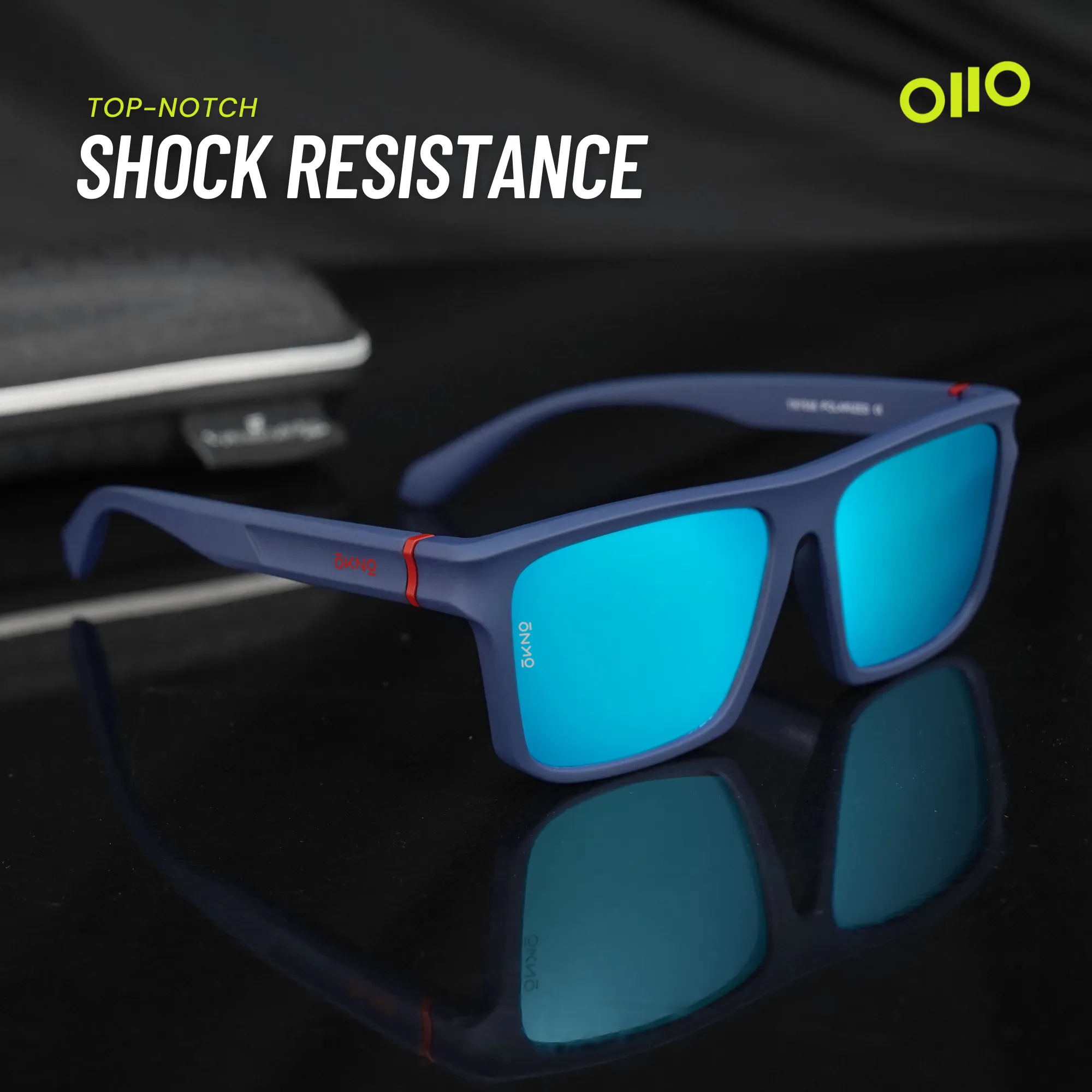 Barton Matte Navy Blue Power Sunglasses