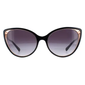 Bvlgari Sunglasses BV8246B 55168G Black on Peach Transparent Grey Gradient