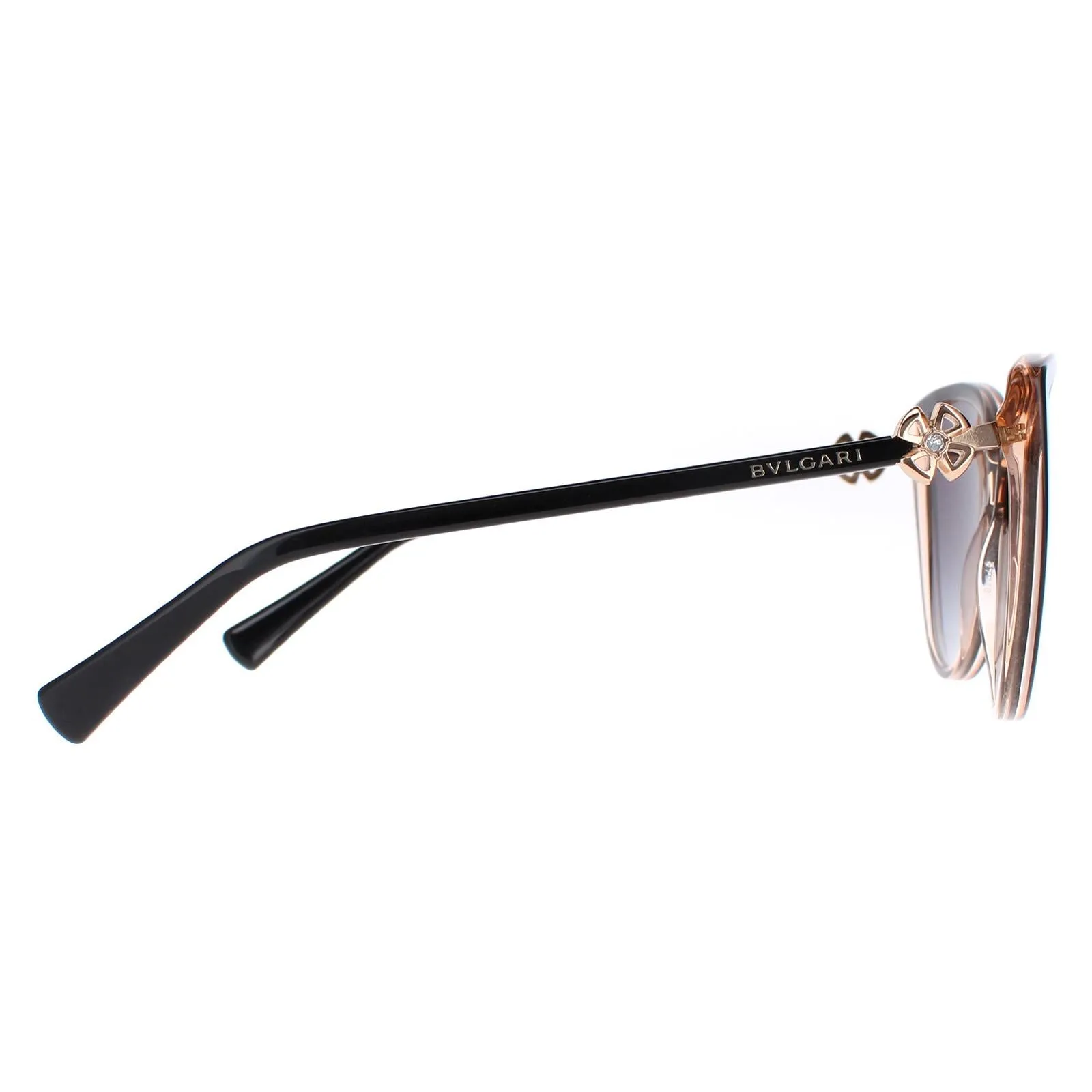 Bvlgari Sunglasses BV8246B 55168G Black on Peach Transparent Grey Gradient