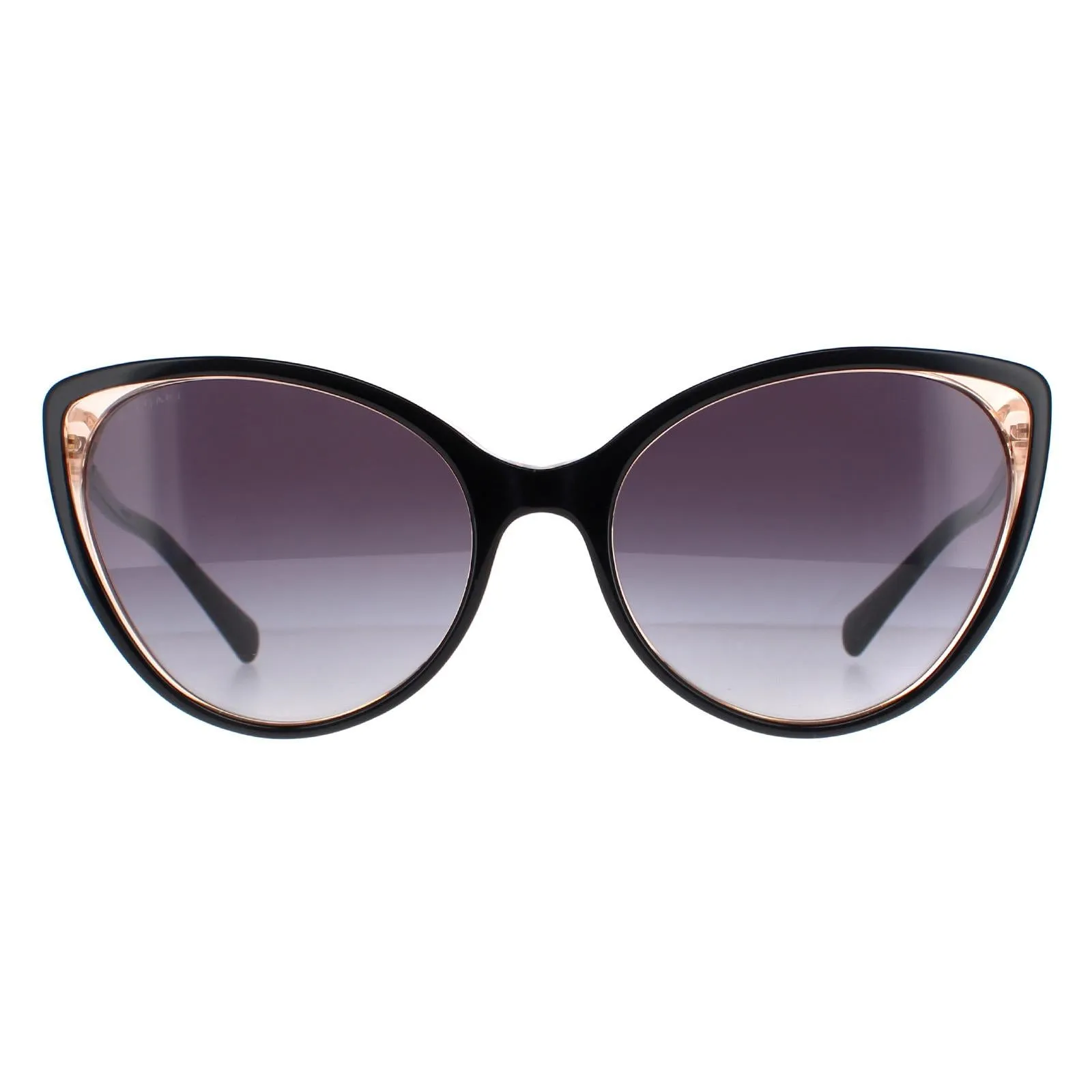 Bvlgari Sunglasses BV8246B 55168G Black on Peach Transparent Grey Gradient