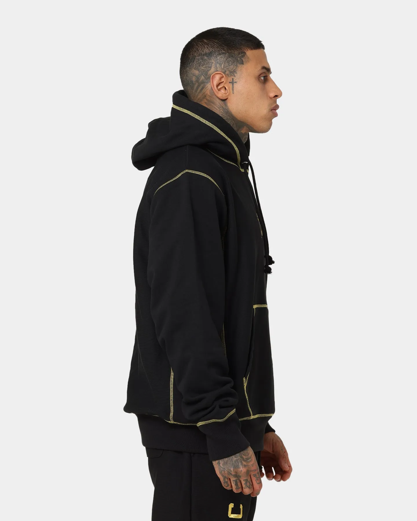 Champion Reverse Weave Contrast Stitch Hoodie Black/Gold