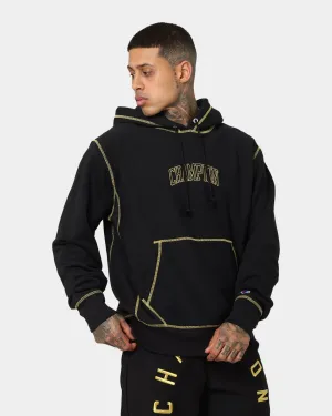 Champion Reverse Weave Contrast Stitch Hoodie Black/Gold