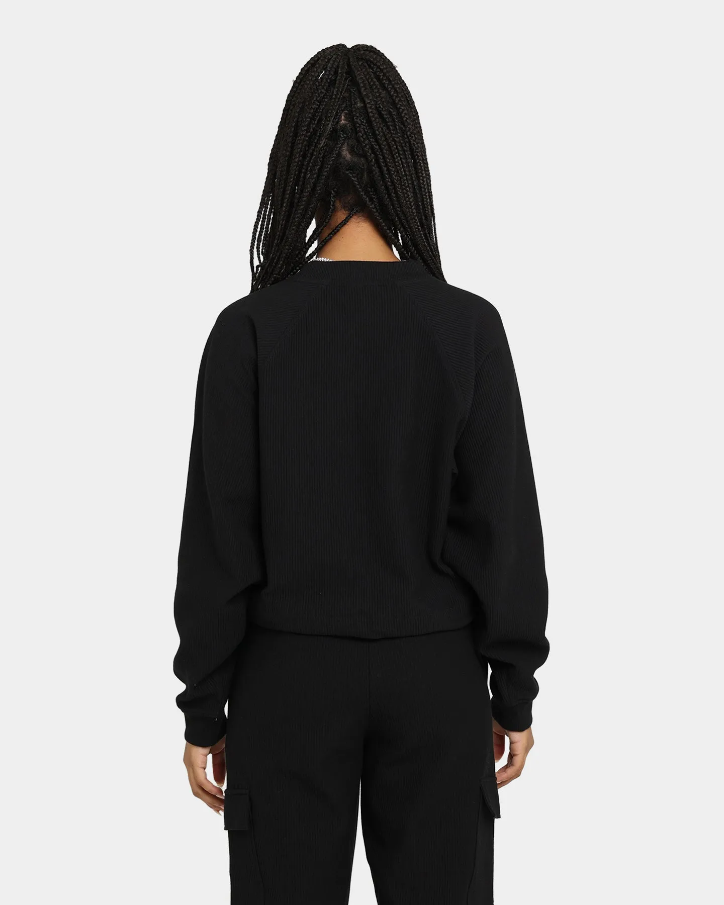 Champion Women's Flatback Rib Crewneck Black