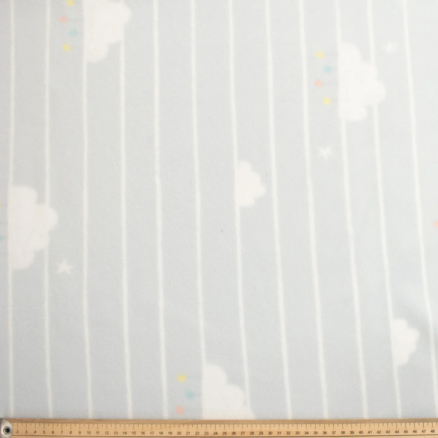 Clouds on Stripes Printed Polar Fleece Design 115