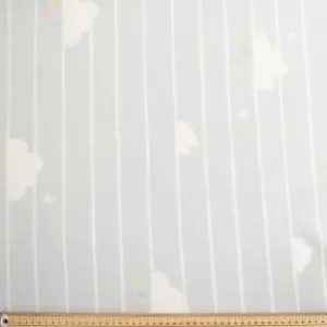 Clouds on Stripes Printed Polar Fleece Design 115
