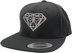 Diamond Embroidered Flat Bill Snapback Cap