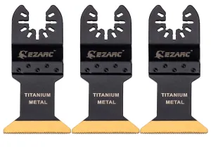 EZARC Titanium Oscillating Tool Blades, Oscillating Multitool Blades for Metal, Wood Nails, Screws Cutting, Plastic, 3 Pack