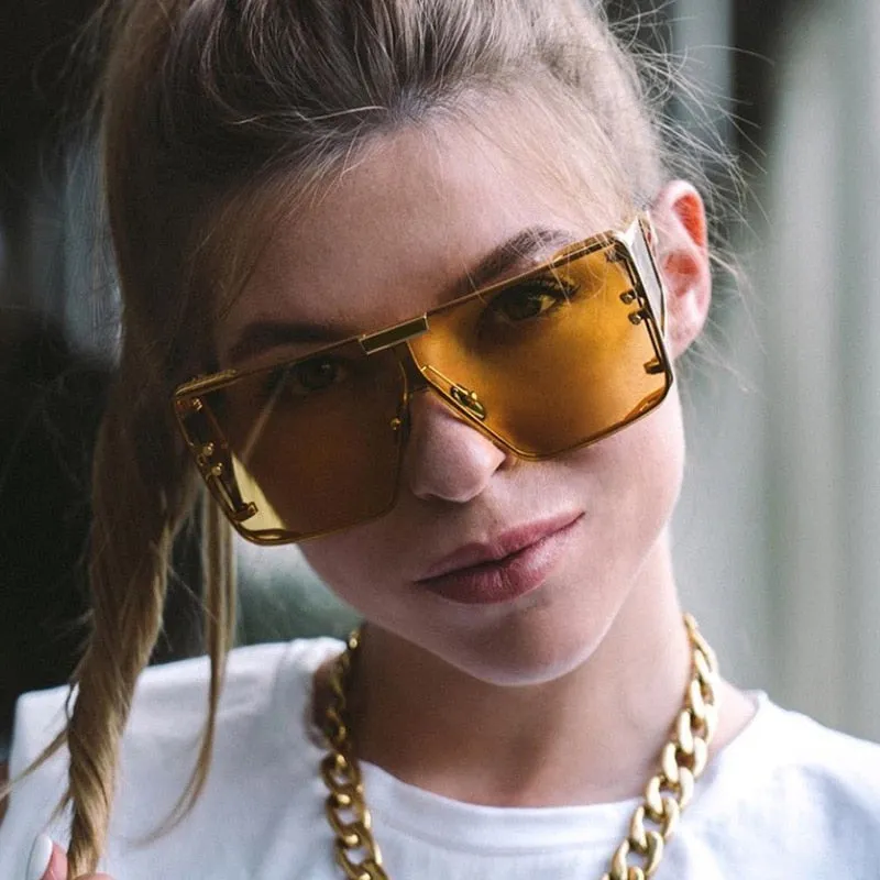 Fashion Square Oversized Retro Sunglasses
