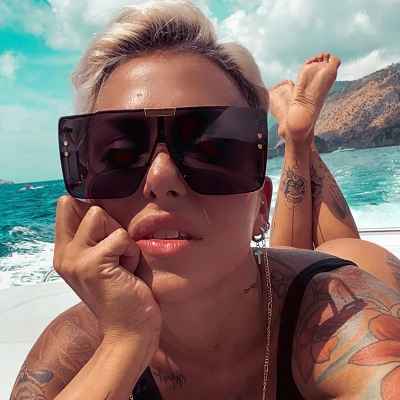Fashion Square Oversized Retro Sunglasses