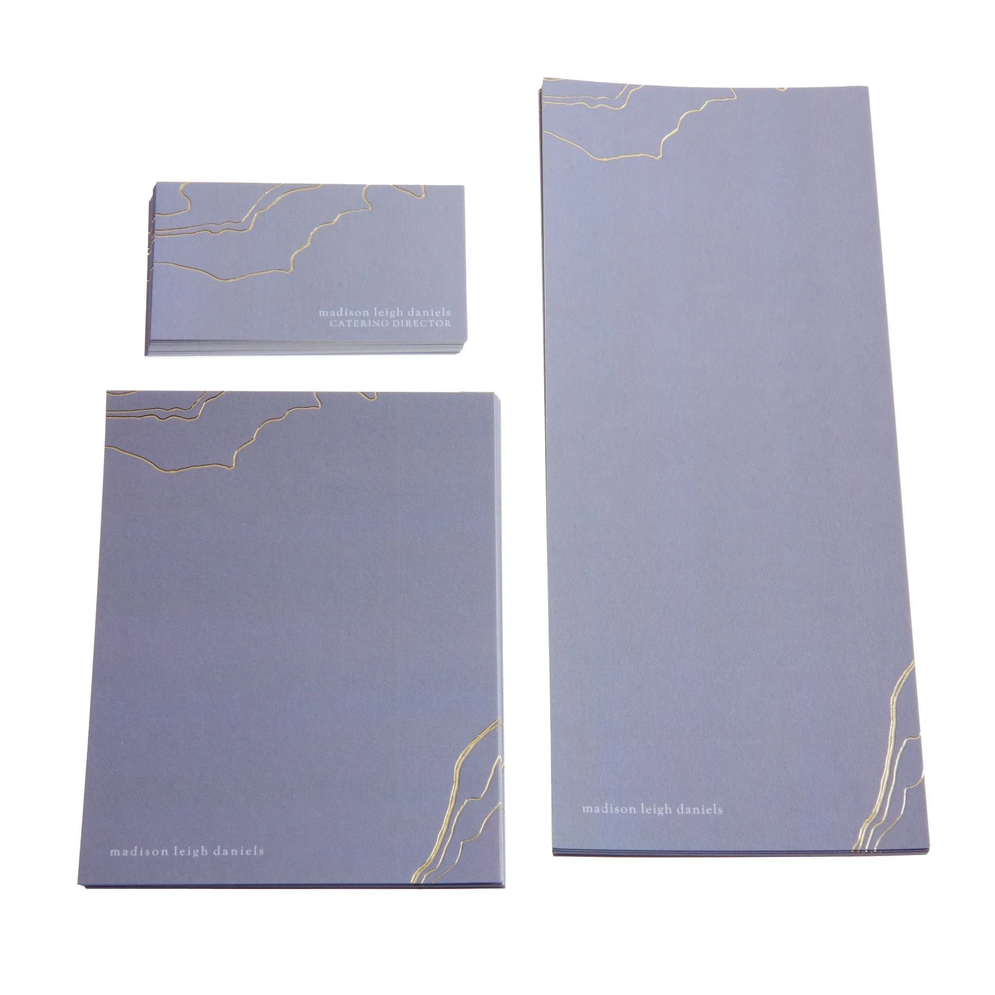 Gray Marble Custom Foil Notecards
