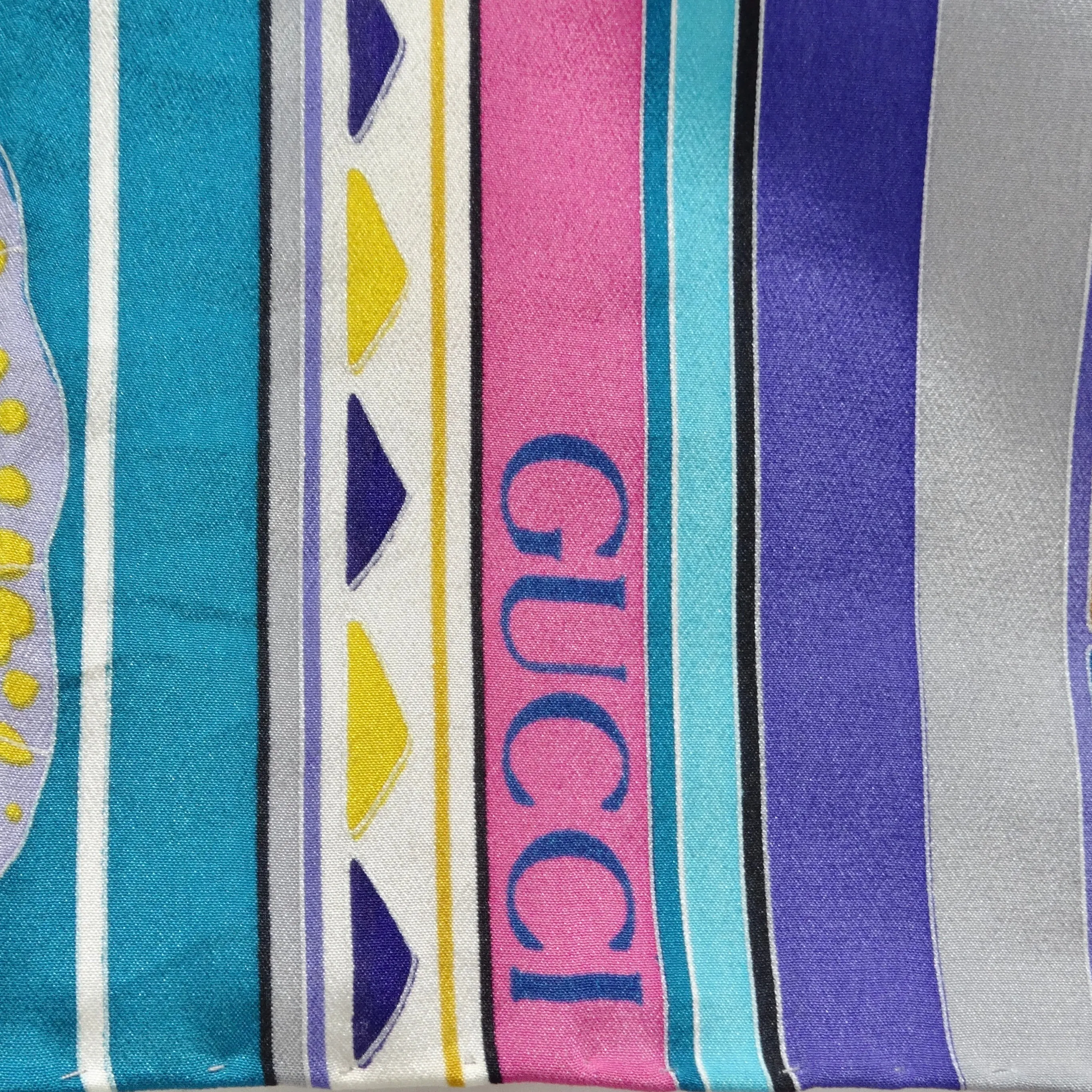 Gucci 1980s Floral Silk Scarf