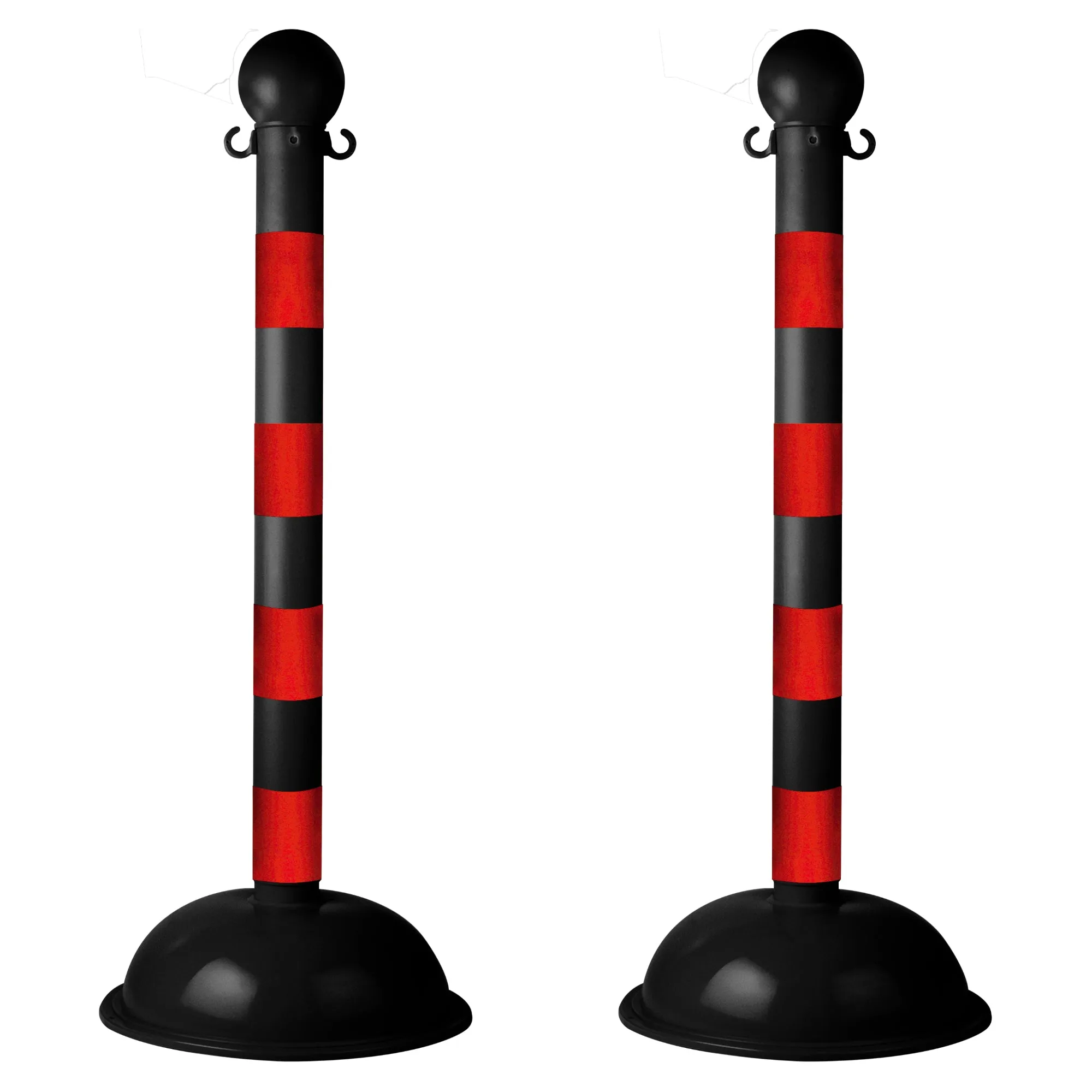 Heavy Duty Plastic Stanchion Posts and Chain Kit with (6) Posts and 50 Ft. of Chain