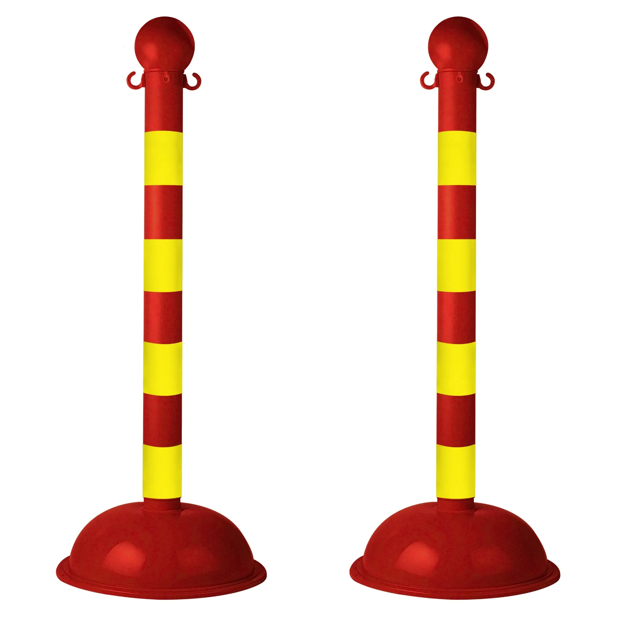 Heavy Duty Plastic Stanchion Posts and Chain Kit with (6) Posts and 50 Ft. of Chain
