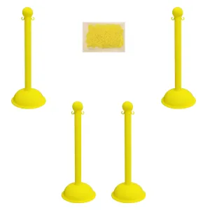 Heavy Duty Plastic Stanchion Posts and Chain Kit with (6) Posts and 50 Ft. of Chain