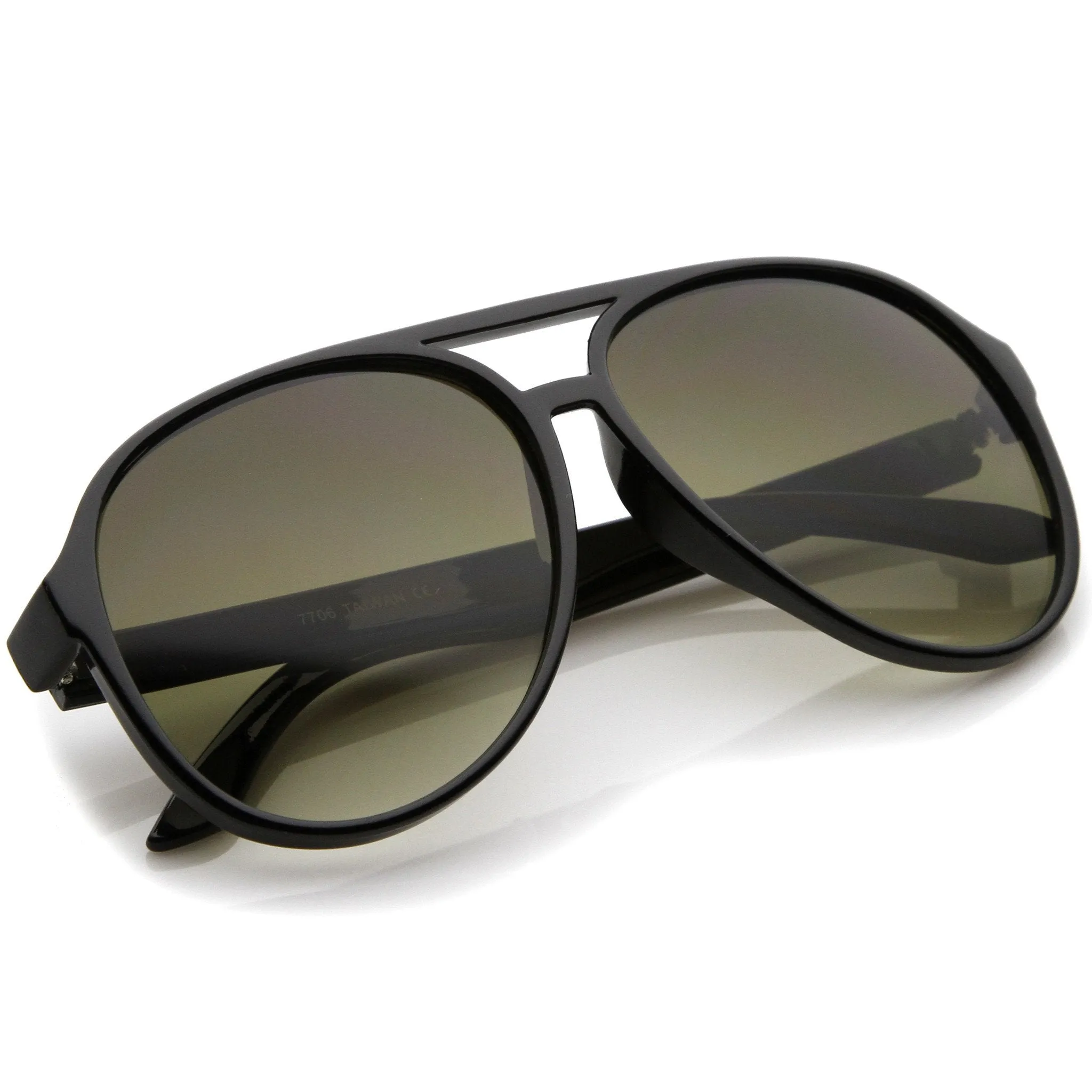 Large Mens Retro 1980's Plastic Aviator Sunglasses 8249