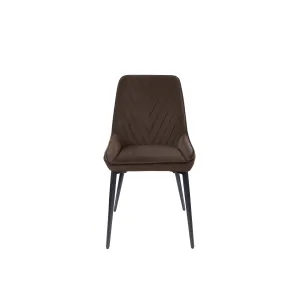 Lucia Metal Leg Upholstered Dining Chair in Penny  Velvet and Gunmetal