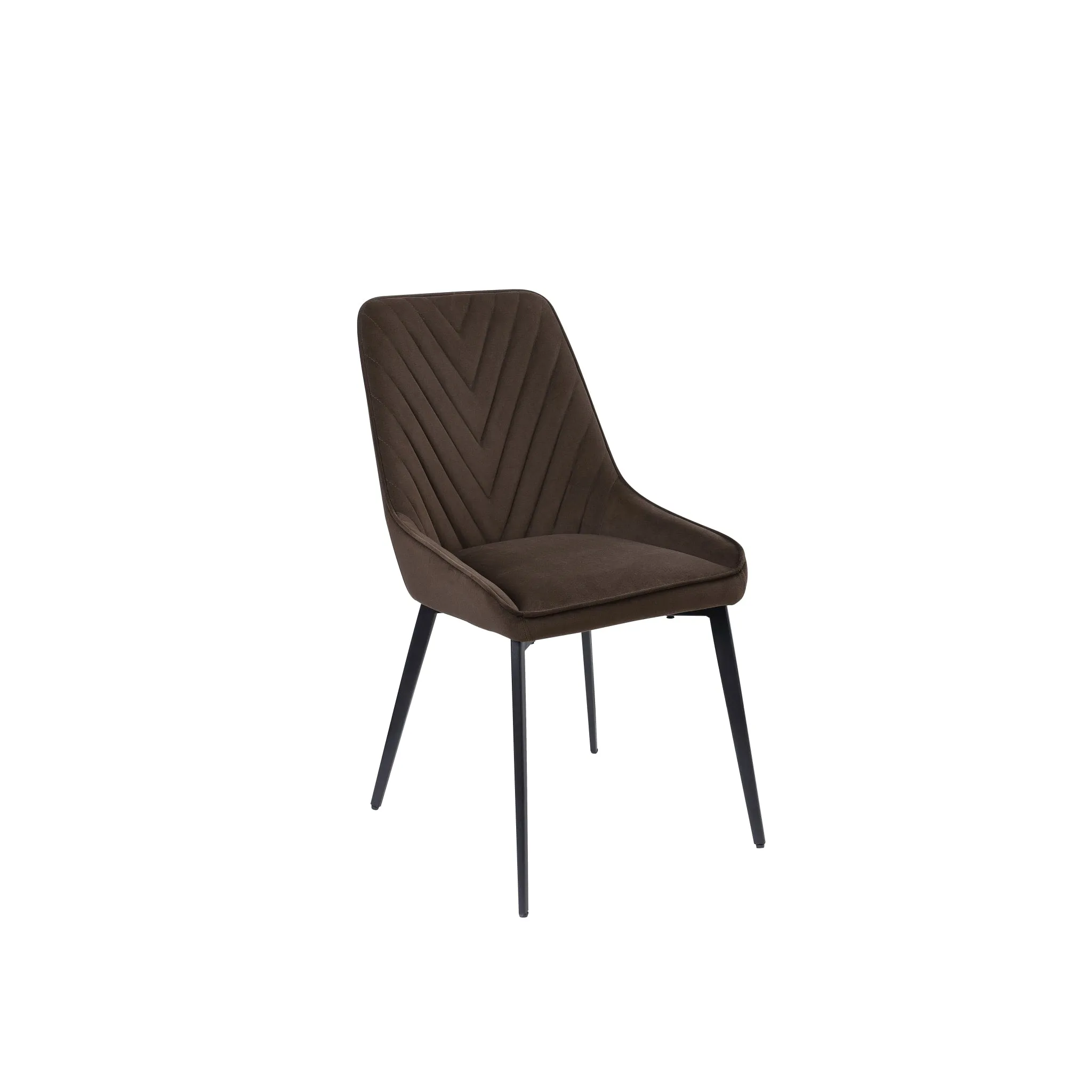 Lucia Metal Leg Upholstered Dining Chair in Penny  Velvet and Gunmetal