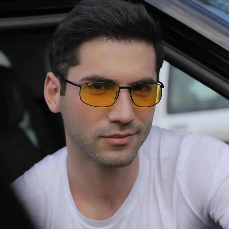 Men's Driving Sunglasses with Polarized Lenses & Metal Frame