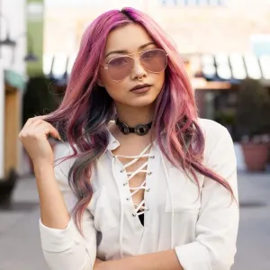 Modern Flat Lens Wire Metal Aviator Sunglasses