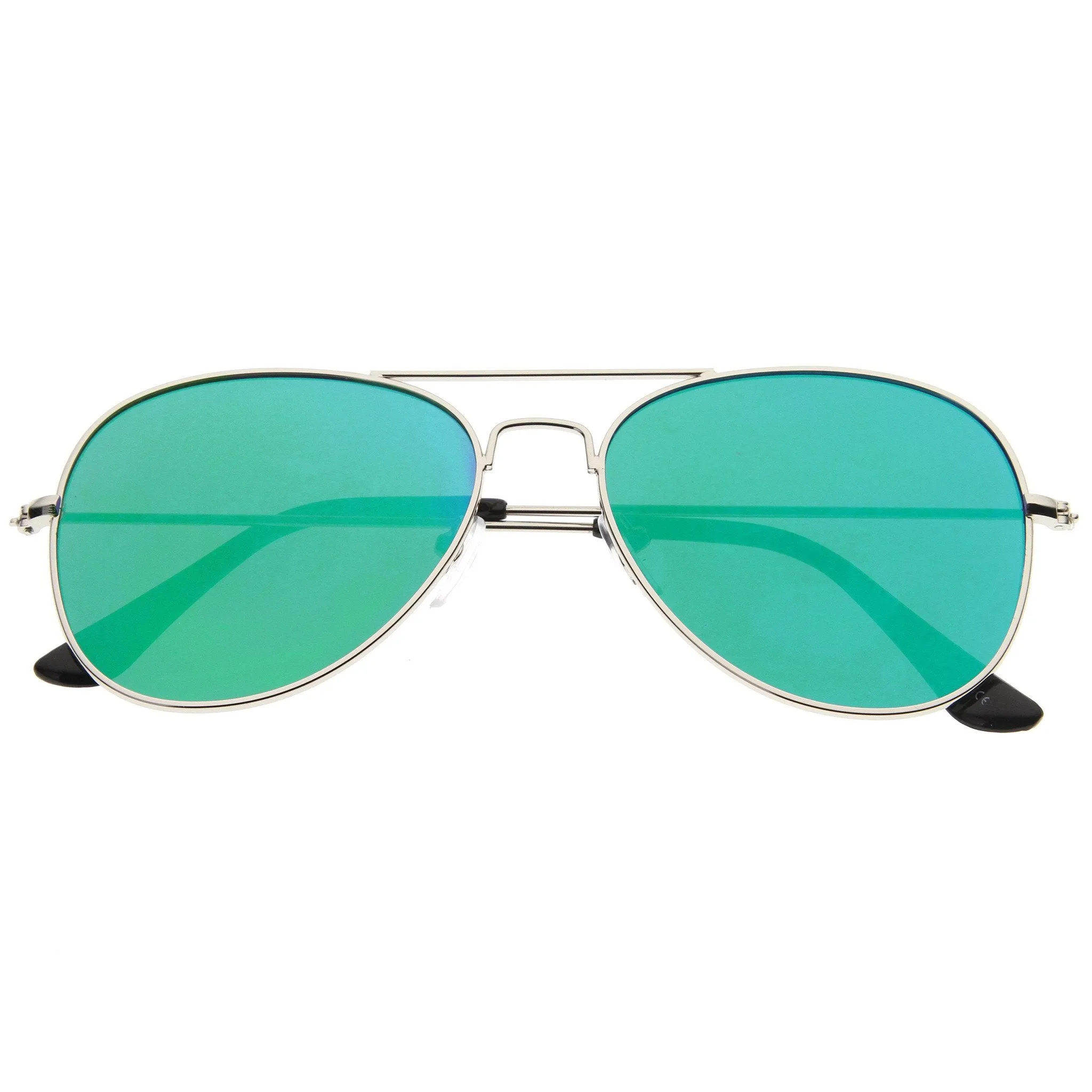 Modern Flat Lens Wire Metal Aviator Sunglasses