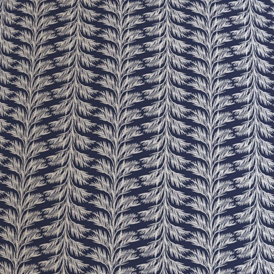 Navy Blue Coastal Lampshade in SABAL STRIPE Palms Pattern