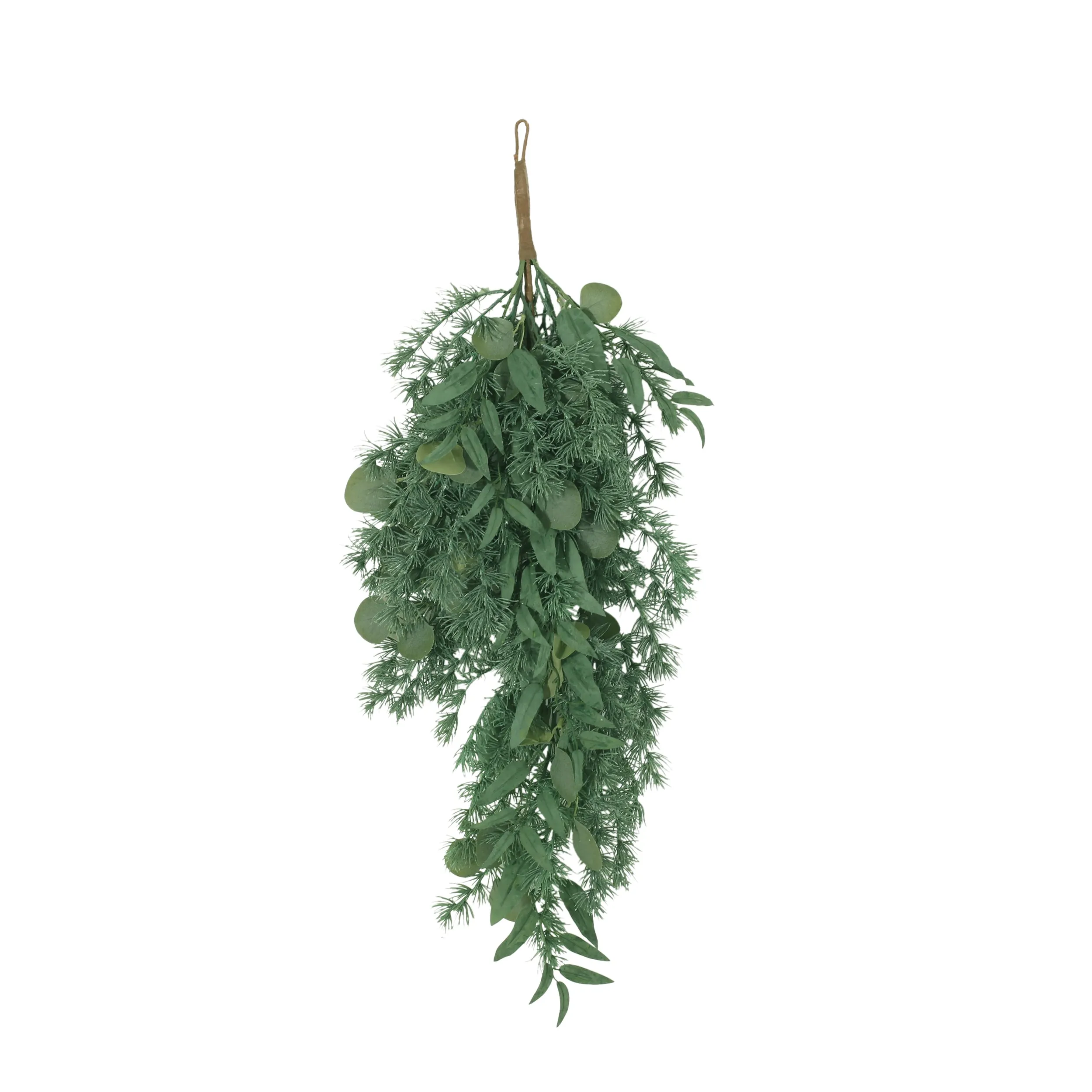 Nolta 32.5" Eucalyptus and Fir Artificial Teardrop Wreath, Green