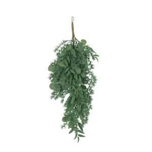 Nolta 32.5" Eucalyptus and Fir Artificial Teardrop Wreath, Green