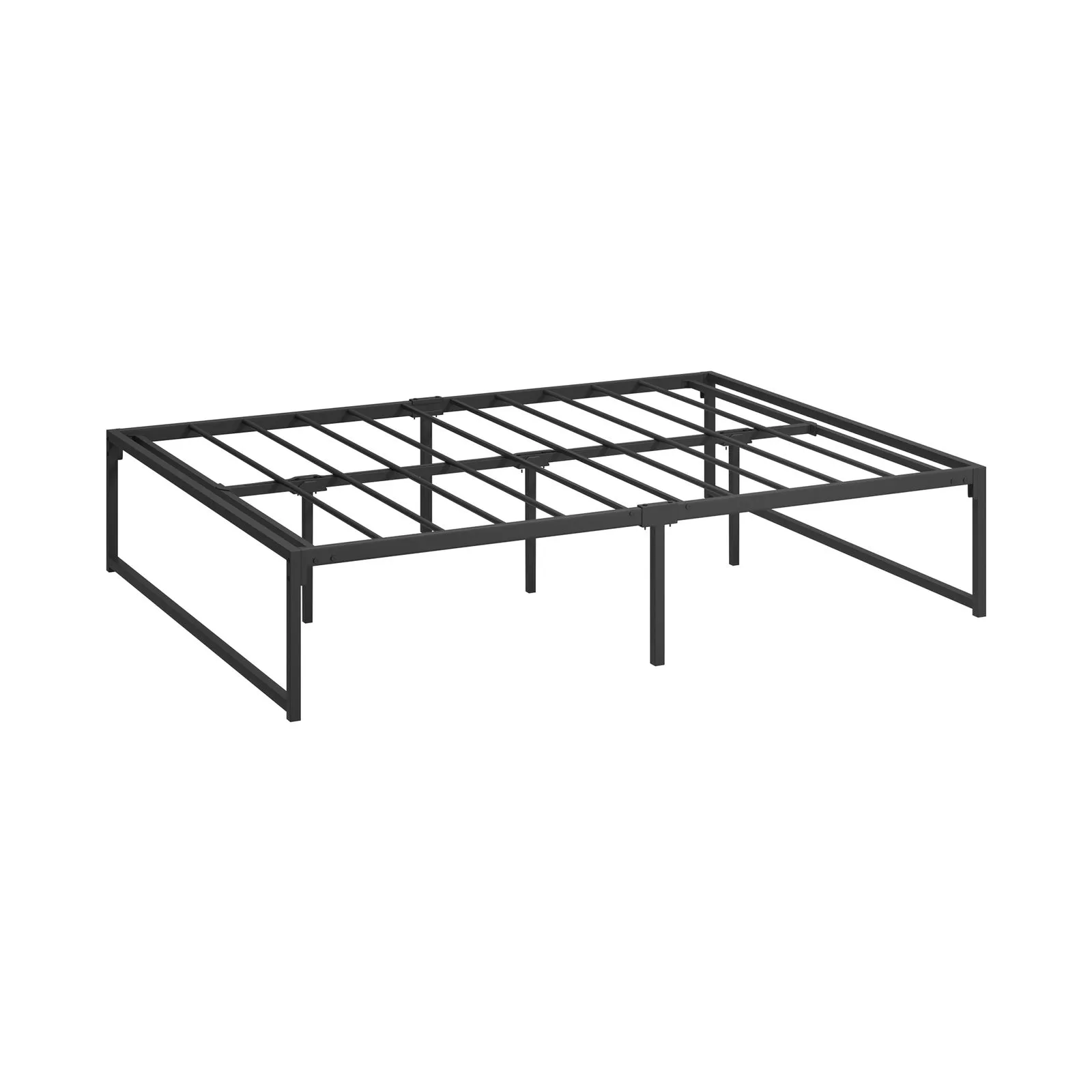 Oikiture Metal Bed Frame Double Size Beds Base Platform Black