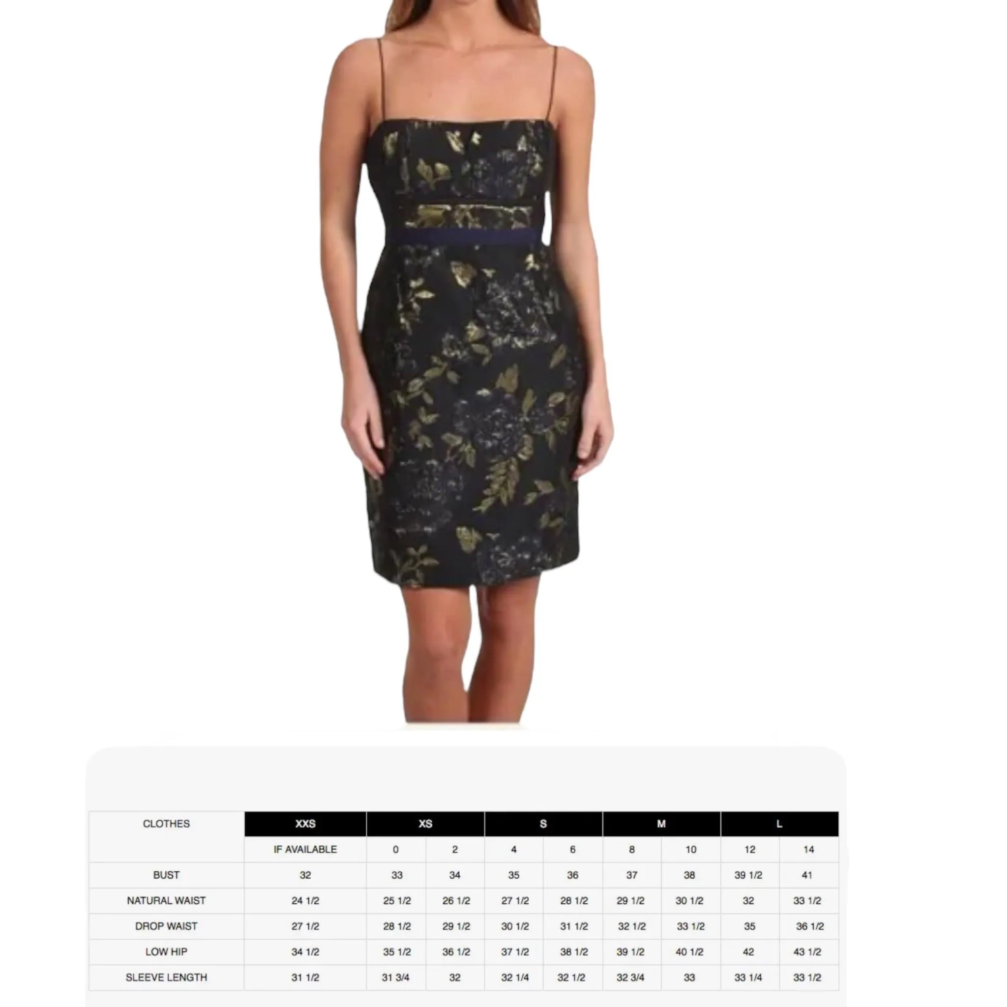 Ornate Navy Gold Formal Evening Dress by Elie Tahari