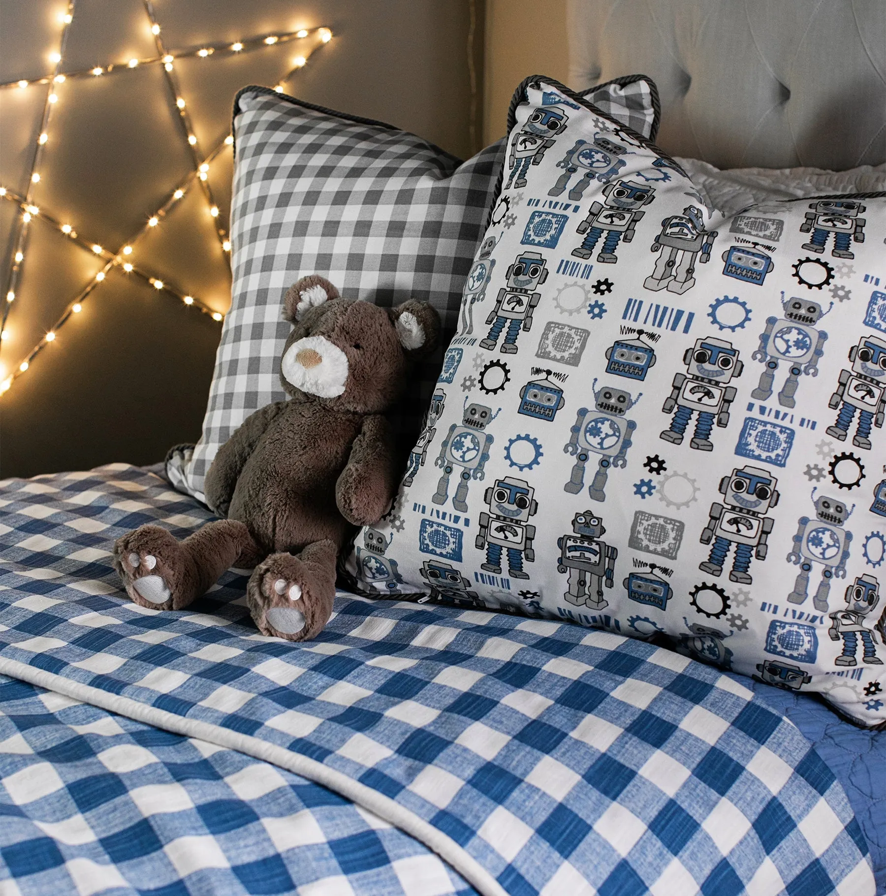 Plaid French Grey Fabric By Premier Prints