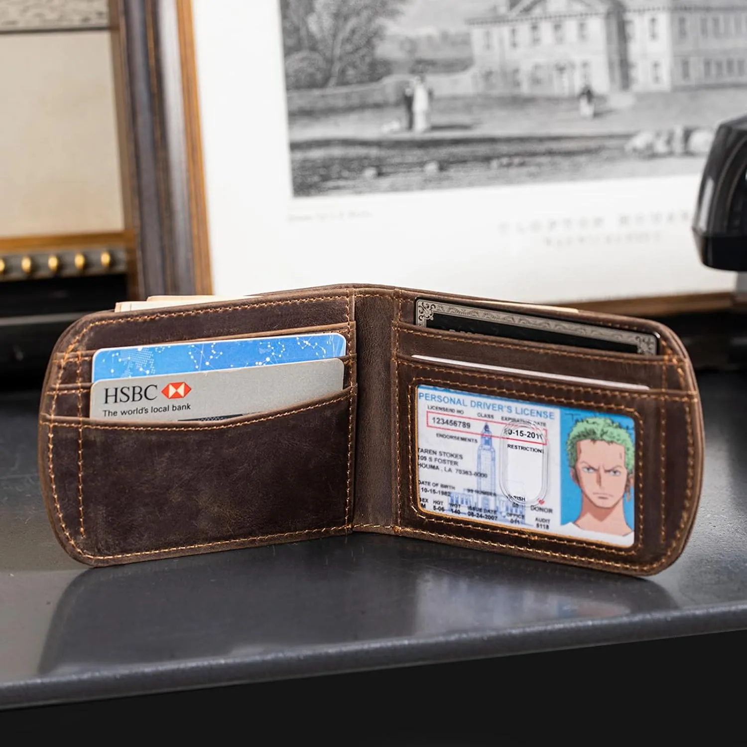 Polare Slim Curve Front Pocket RFID Blocking Italian Real Leather Bifold Wallet for Men