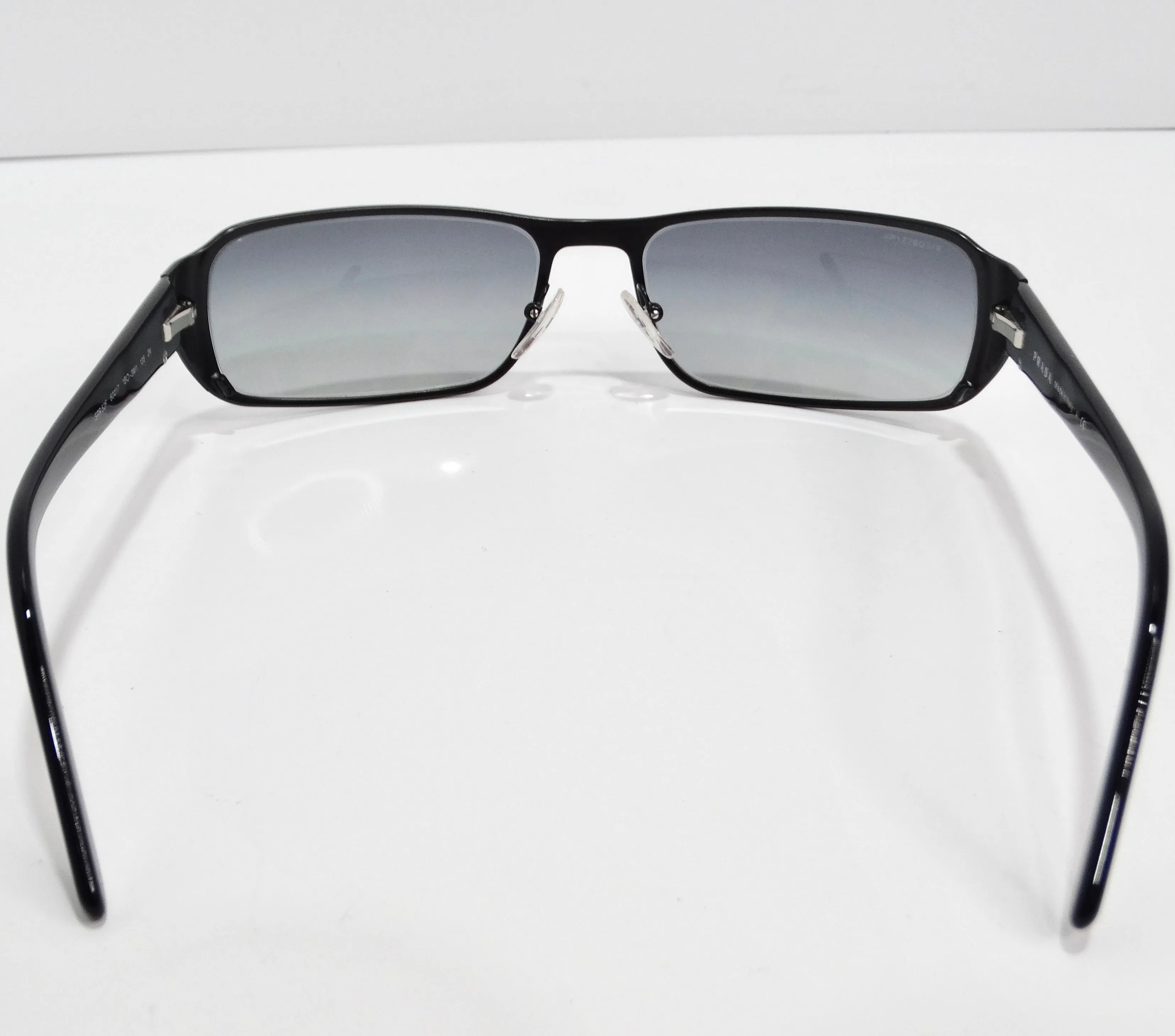 Prada 1990s Black Rectangular Frame Sunglasses