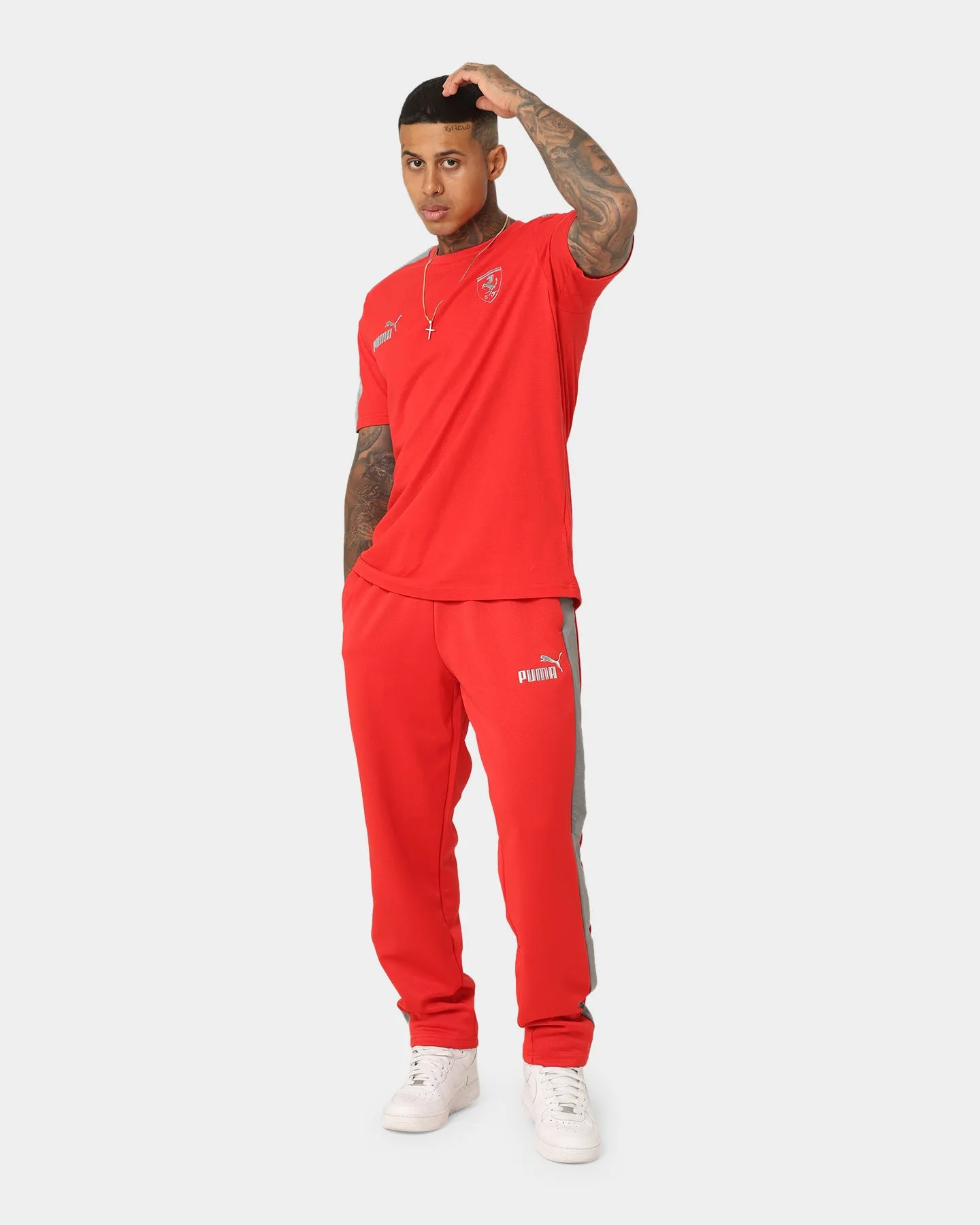 Puma X Ferrari Motorsports Race MT7 Monochrome T-Shirt Rosso Corsa