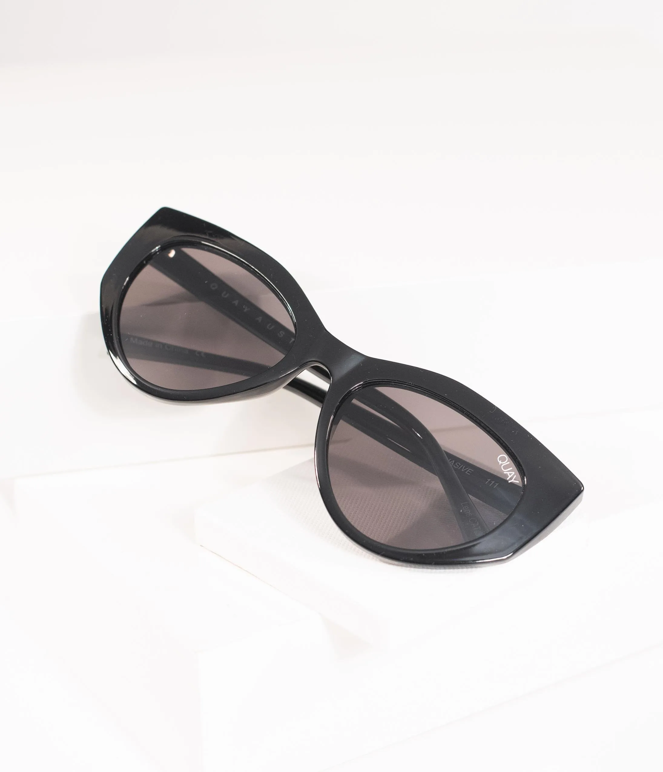 Quay Black Persuasive Cat Eye Sunglasses