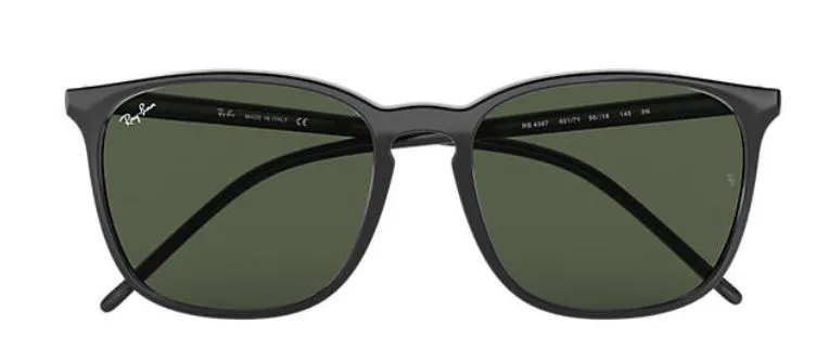 Ray-Ban RB4387 Non-Polarized Sunglasses - Black/Green