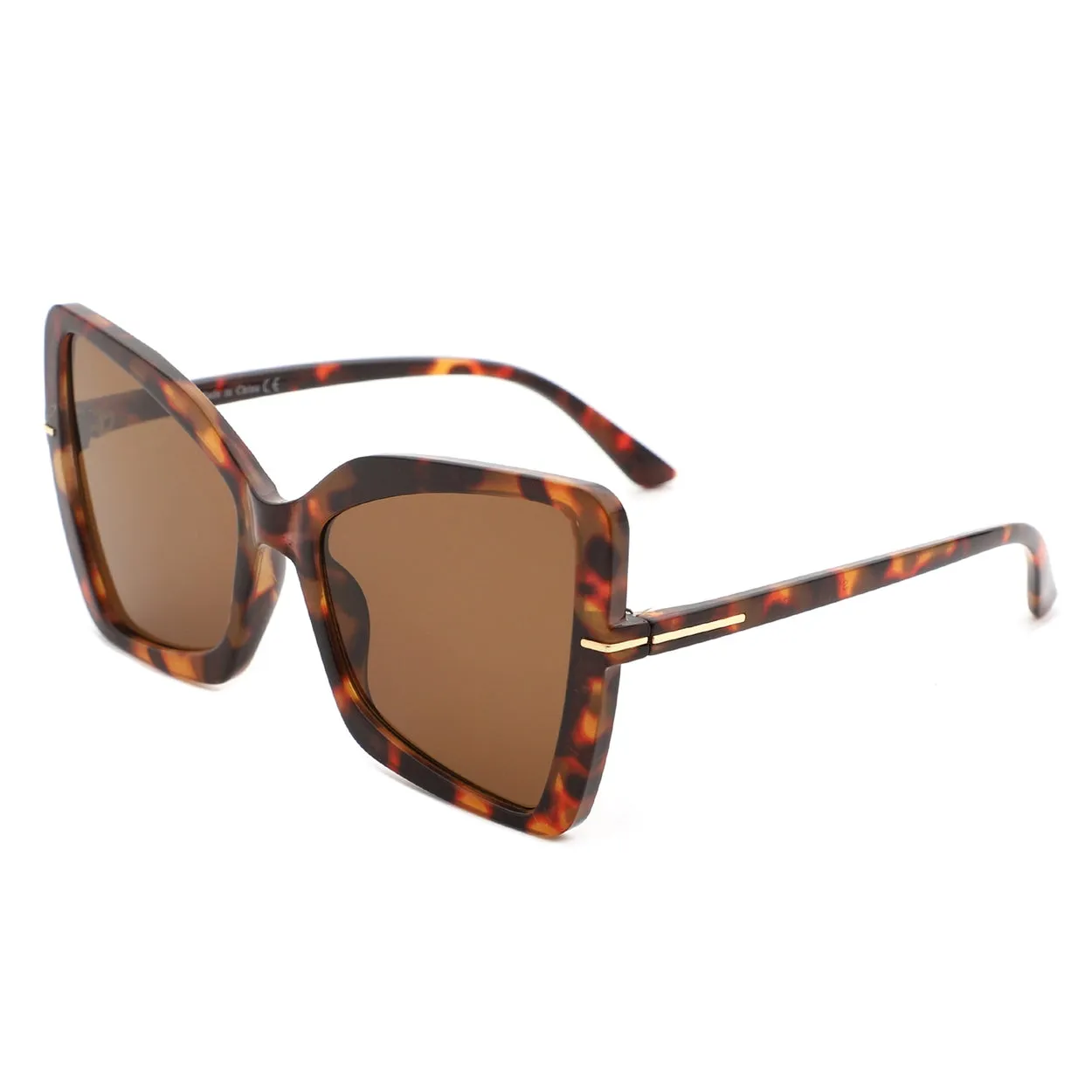 Rectangular Cat Eye Sunglasses - Tortoiseshell