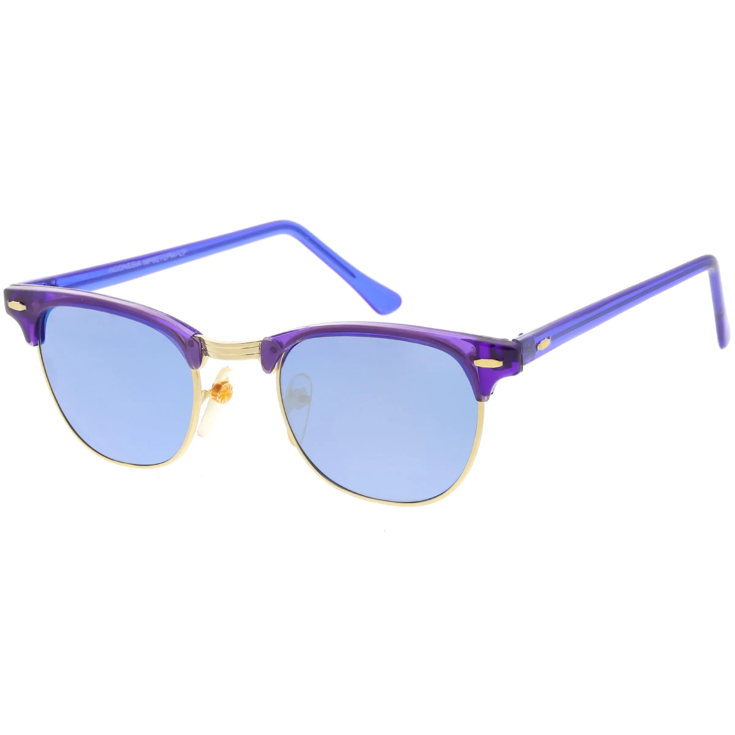 Retro True Vintage Candy Color Half Frame Mirrored Lens Sunglasses C638