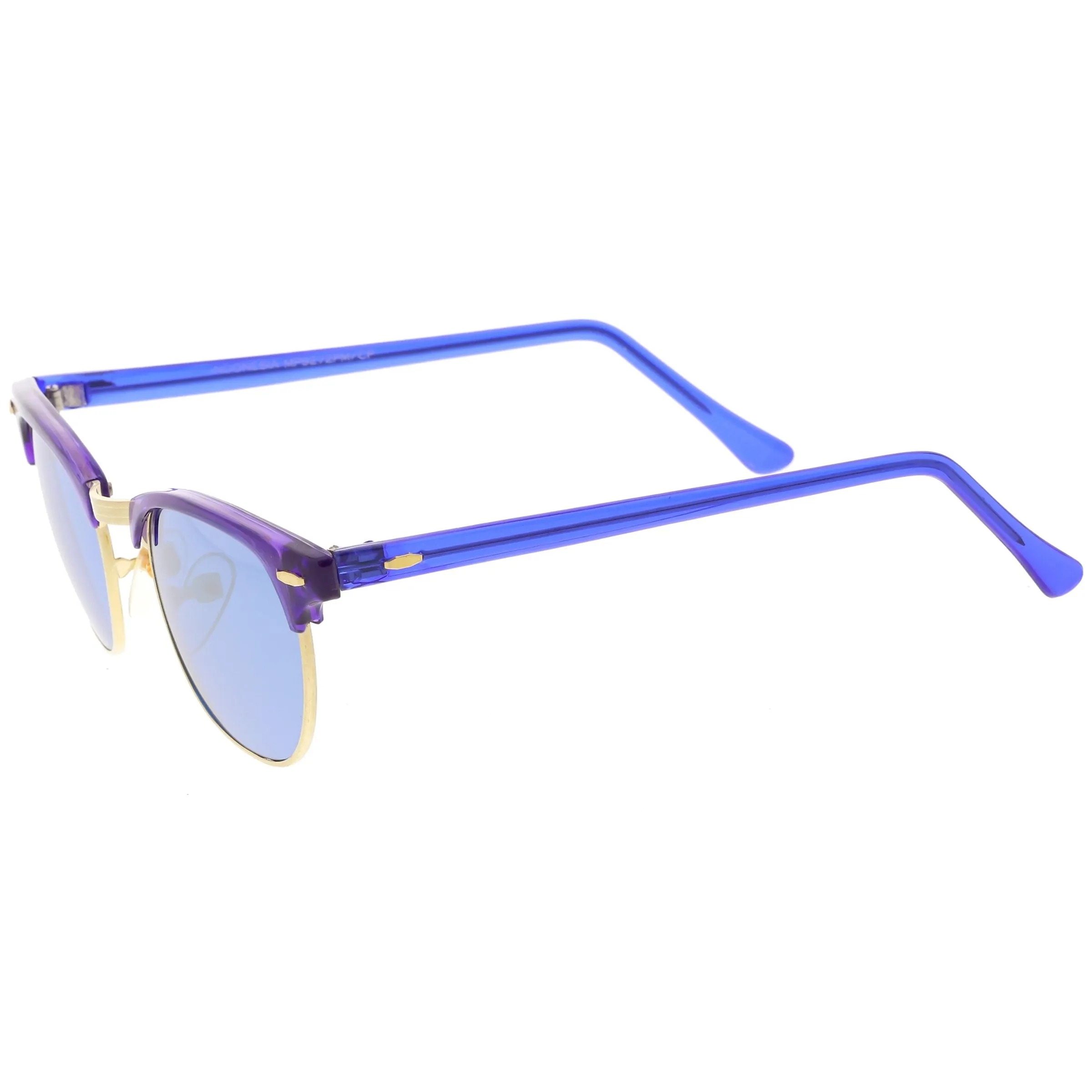 Retro True Vintage Candy Color Half Frame Mirrored Lens Sunglasses C638