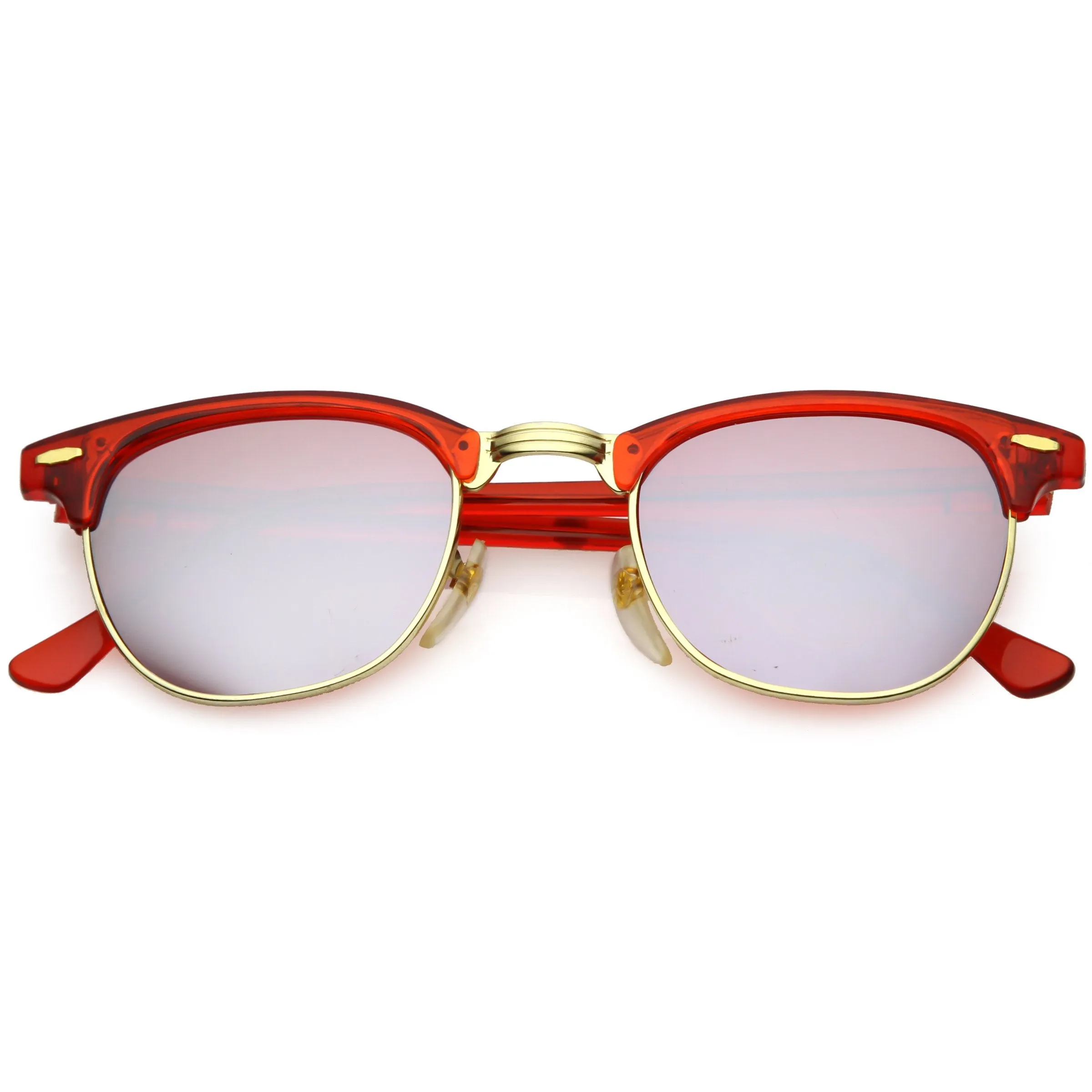 Retro True Vintage Candy Color Half Frame Mirrored Lens Sunglasses C638