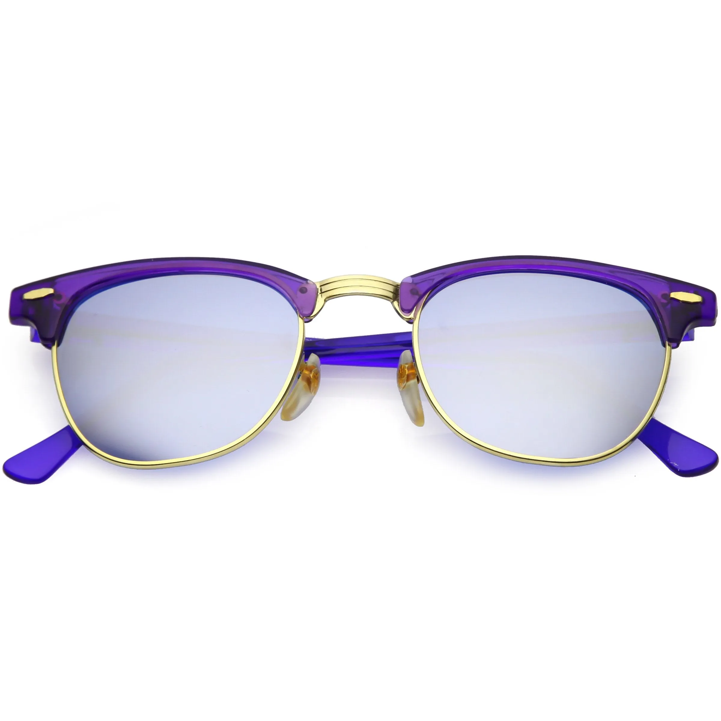 Retro True Vintage Candy Color Half Frame Mirrored Lens Sunglasses C638