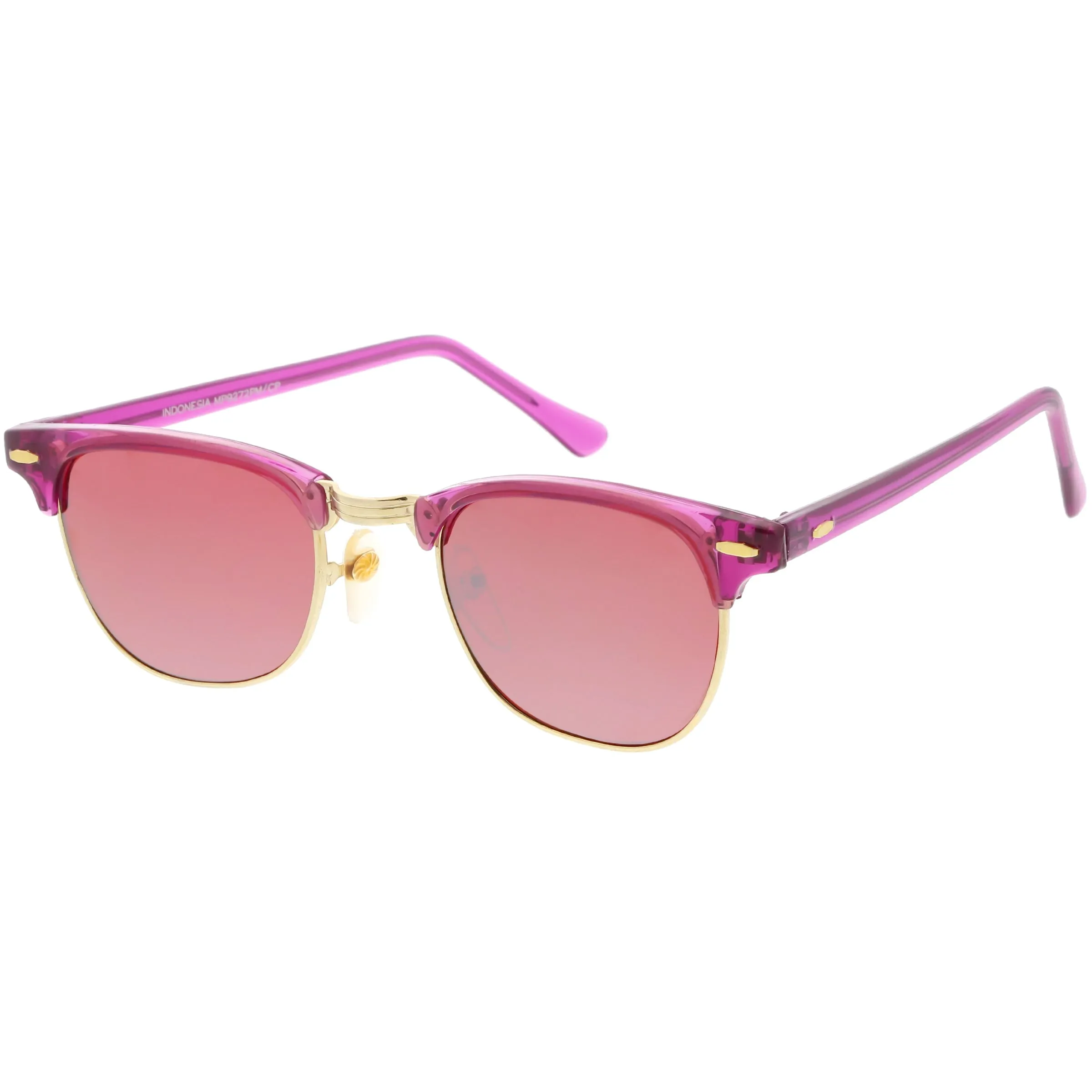 Retro True Vintage Candy Color Half Frame Mirrored Lens Sunglasses C638