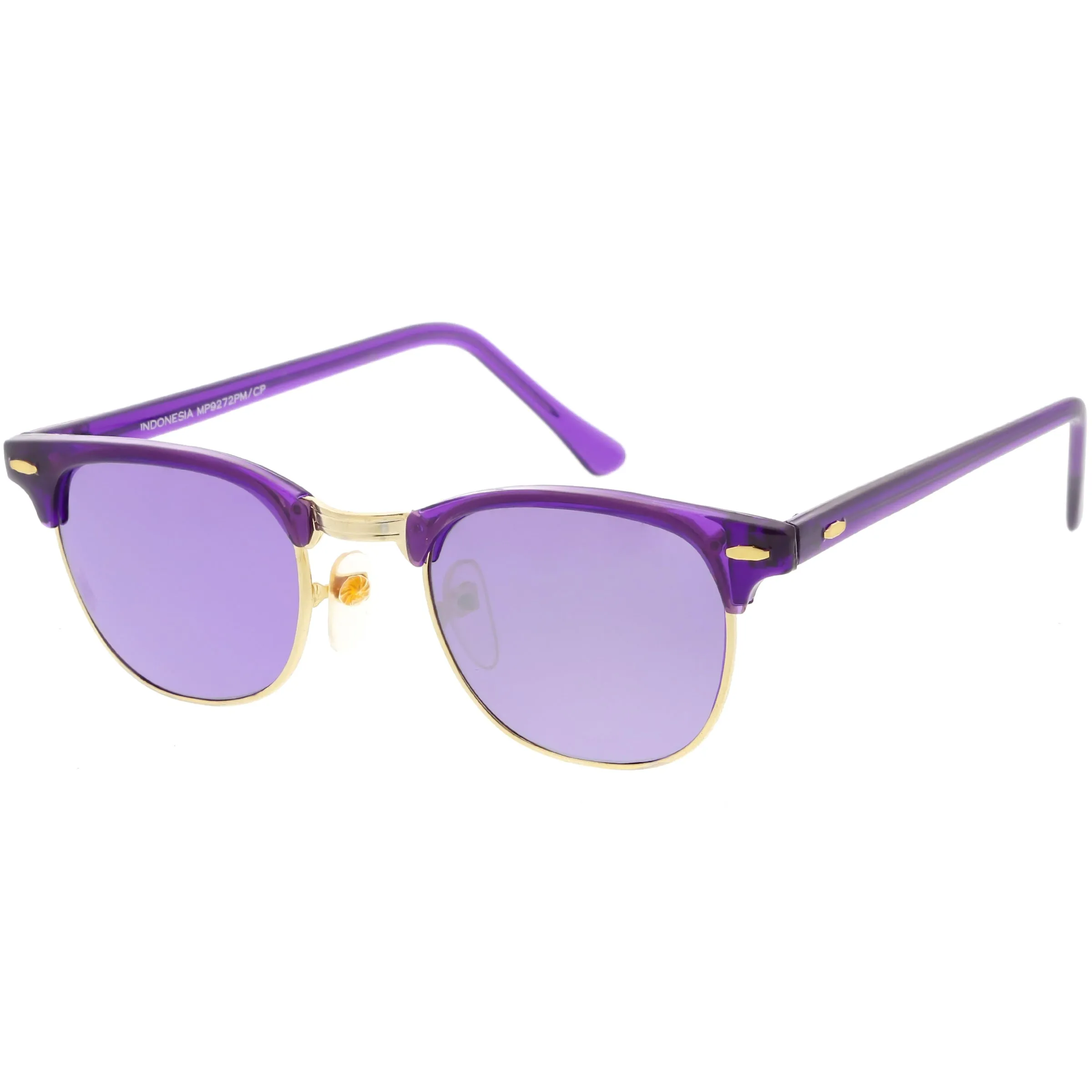 Retro True Vintage Candy Color Half Frame Mirrored Lens Sunglasses C638
