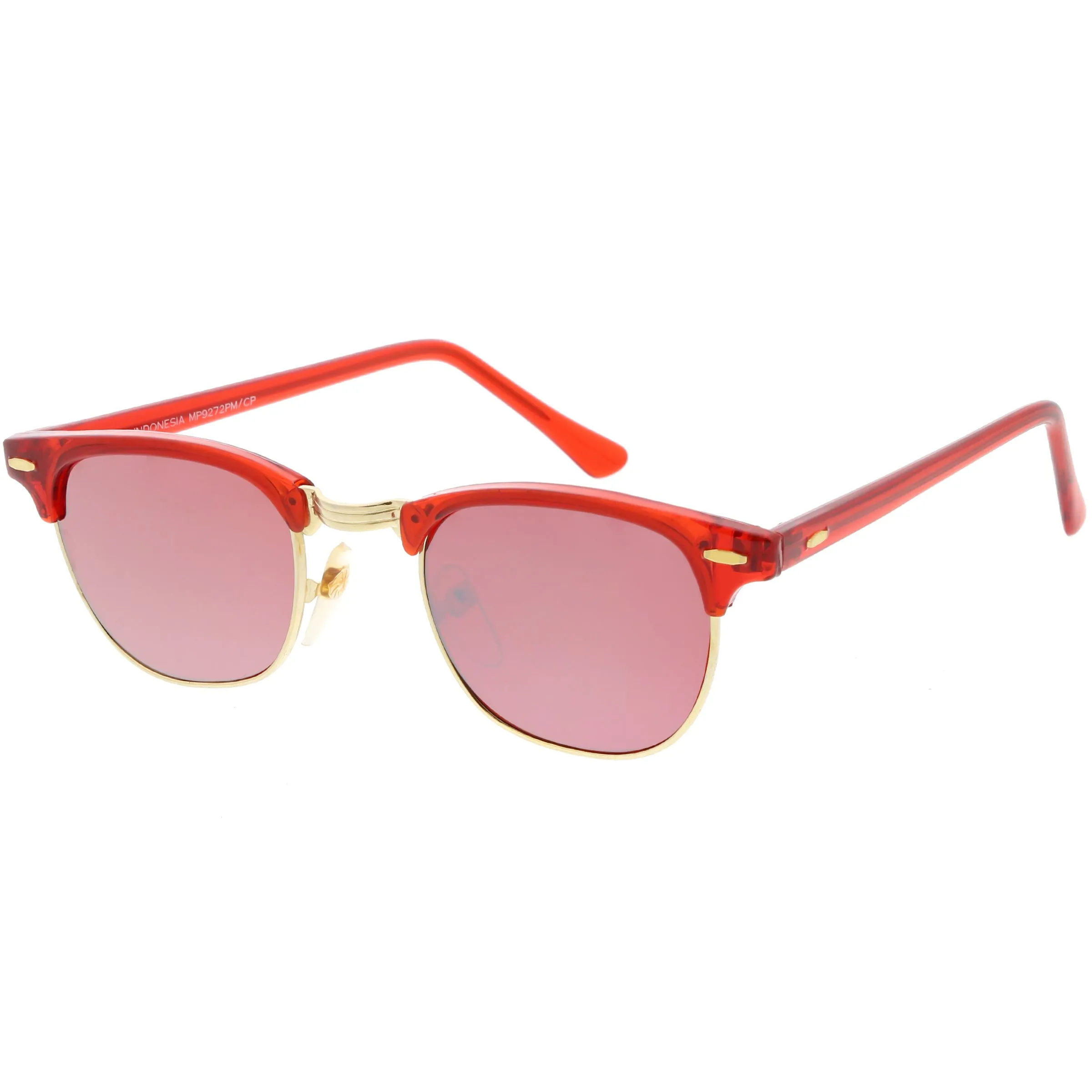 Retro True Vintage Candy Color Half Frame Mirrored Lens Sunglasses C638