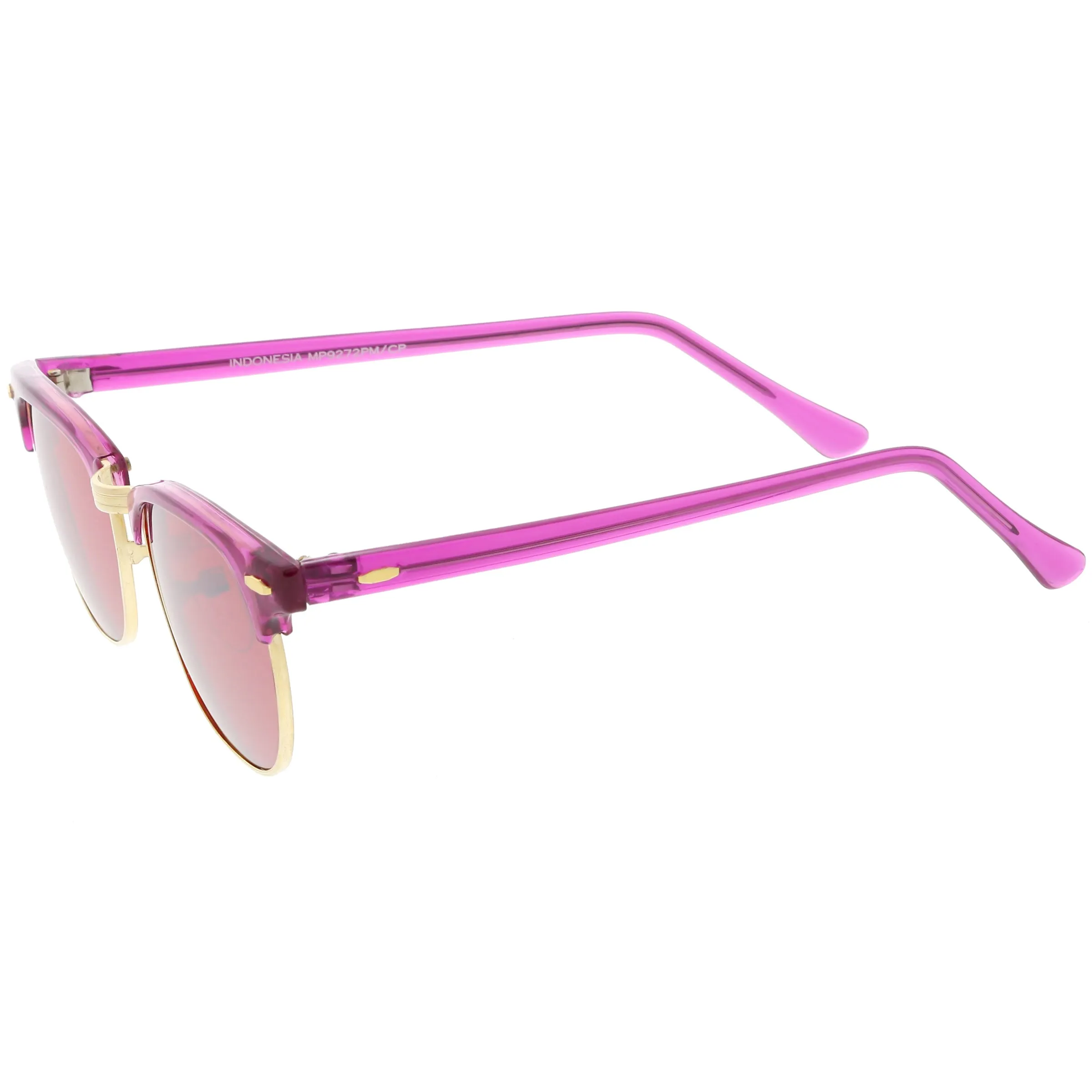 Retro True Vintage Candy Color Half Frame Mirrored Lens Sunglasses C638