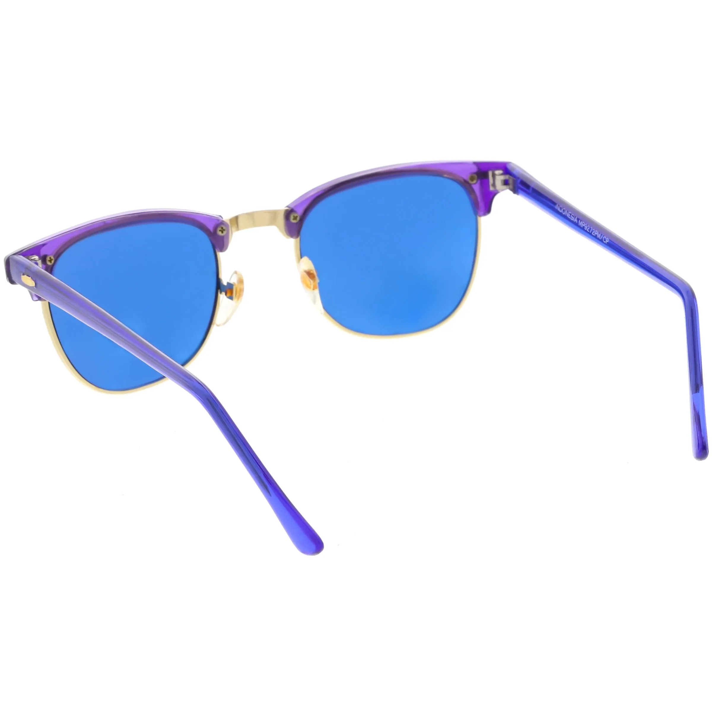 Retro True Vintage Candy Color Half Frame Mirrored Lens Sunglasses C638