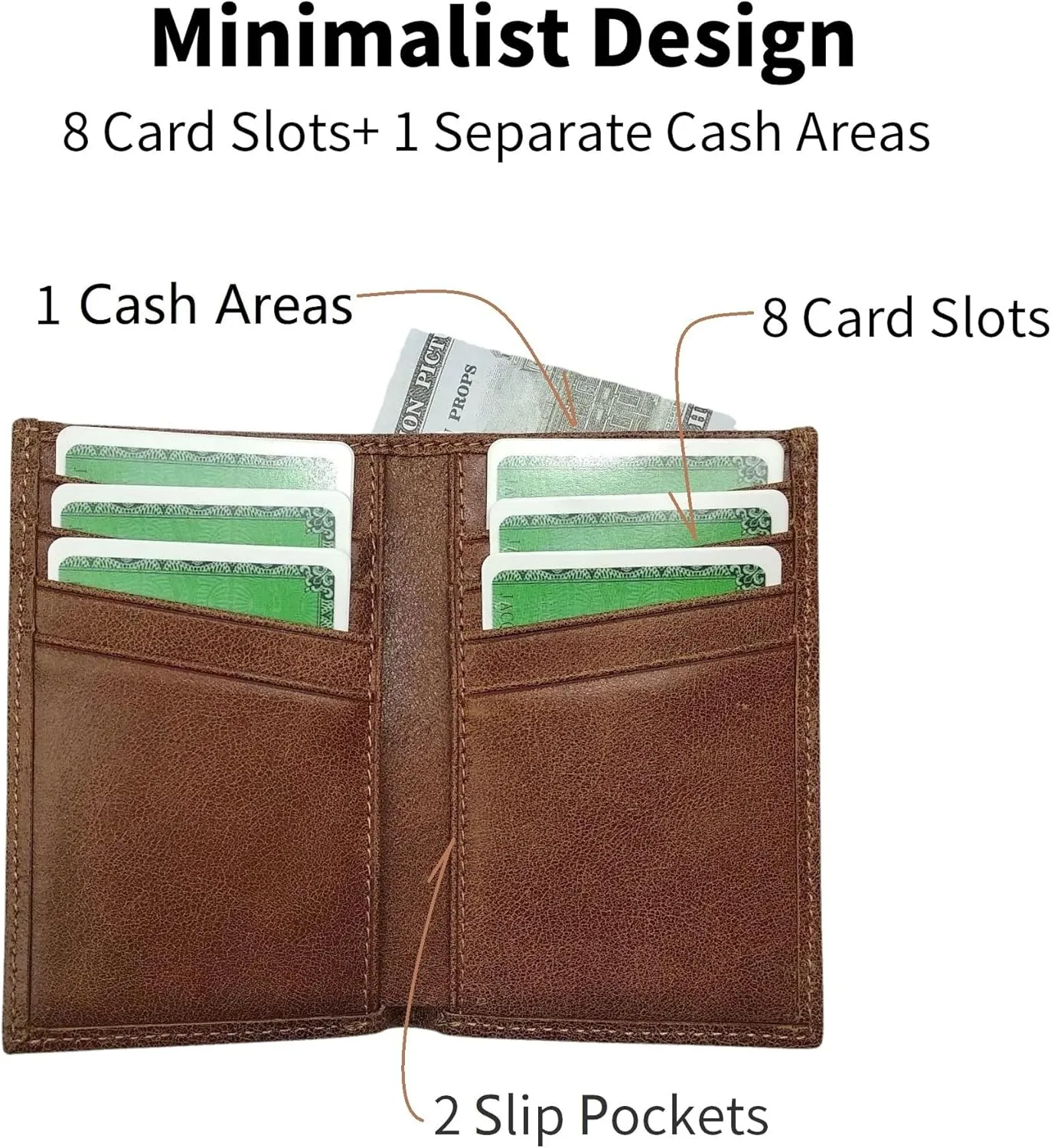 RFID Blocking Leather Wallet, Slim Bifold Front Pocket Card Holder, Brown (Vintage Tan)